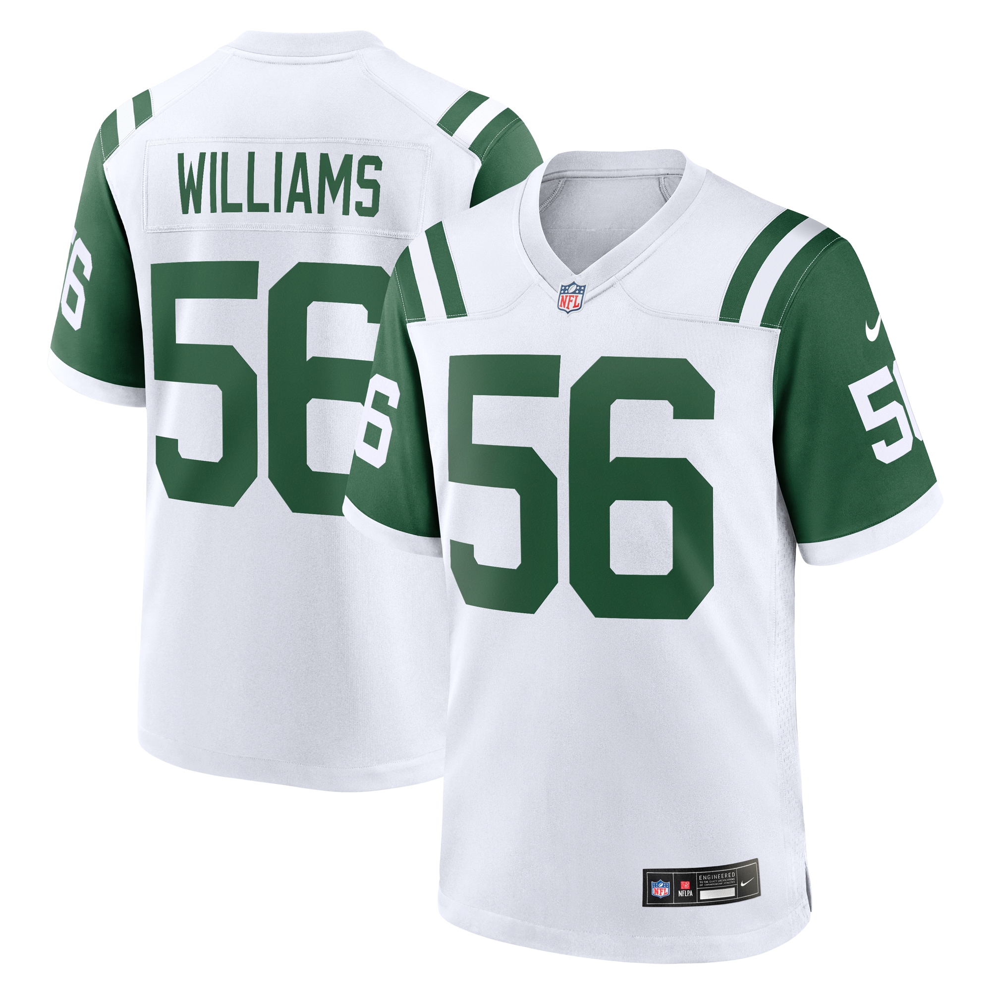 Men's New York Jets Quincy Williams White Alternate Game Jersey JS9115 Saliibo