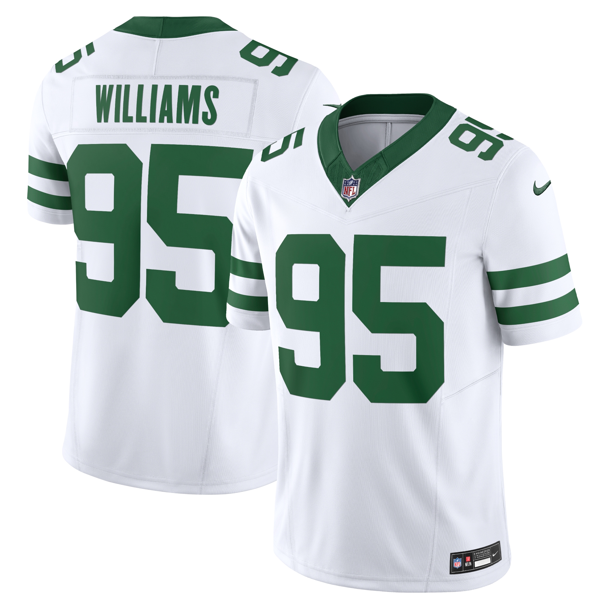 Men's New York Jets Quinnen Williams Legacy White Vapor F.U.S.E. Limited Jersey JS9843 Saliibo