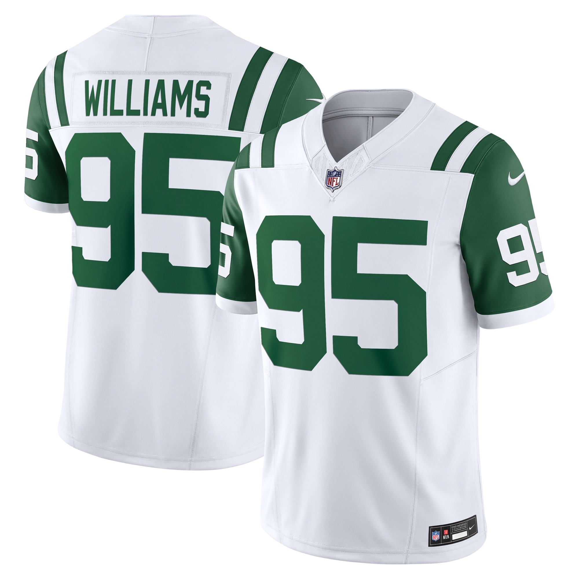 Men's New York Jets Quinnen Williams White Classic Alternate Vapor F.U.S.E. Limited Jersey JS1559 Saliibo