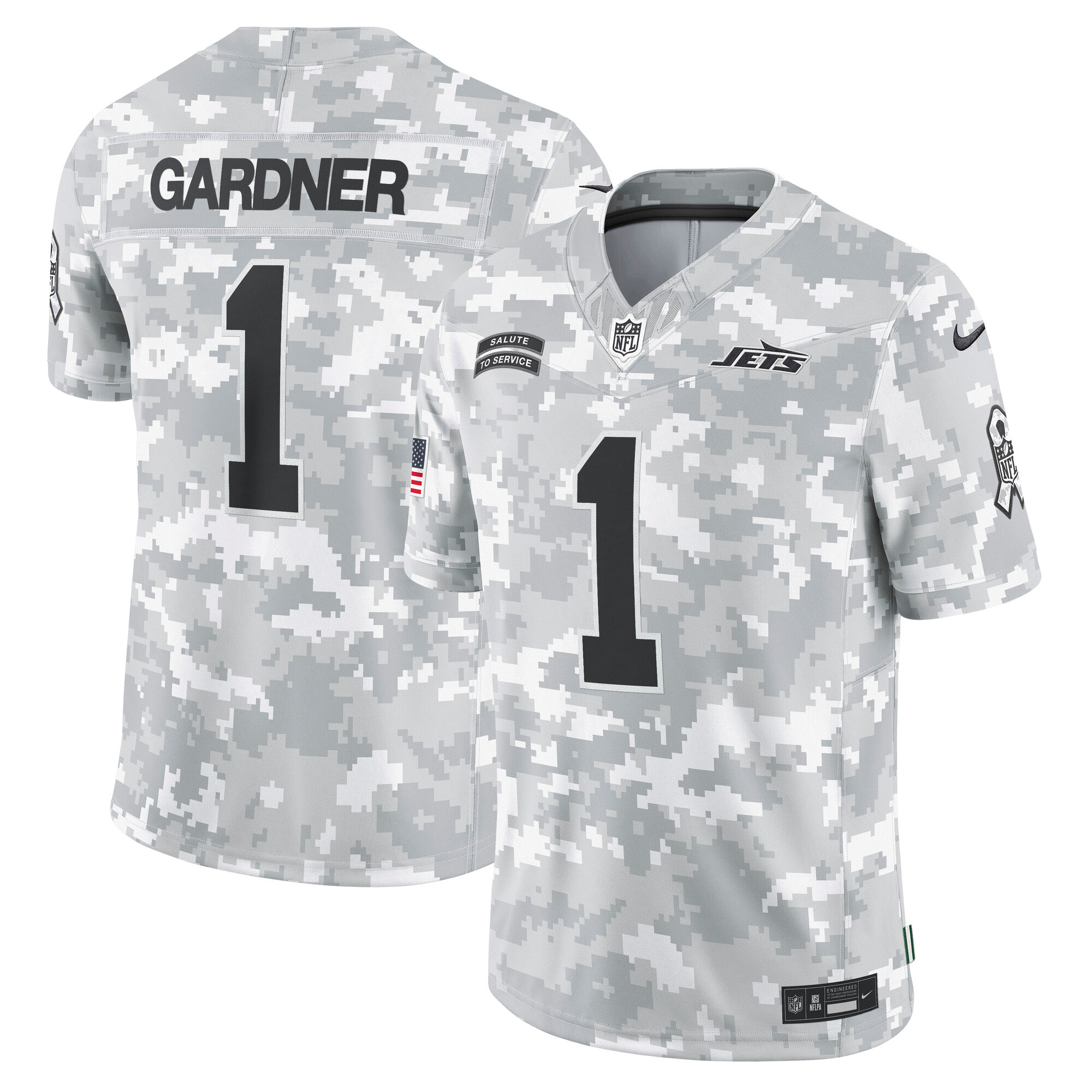 Men's New York Jets Sauce Gardner Arctic Camo 2024 Salute to Service Limited Jersey JS4836 Saliibo