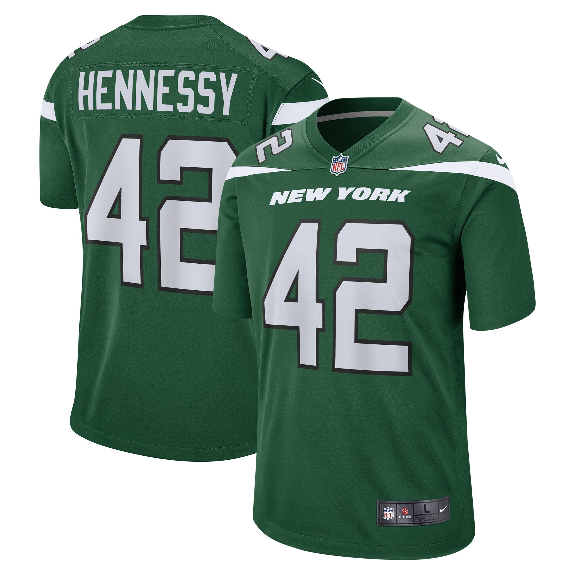 Men's New York Jets Thomas Hennessy Gotham Green Game Jersey JS9793 Saliibo