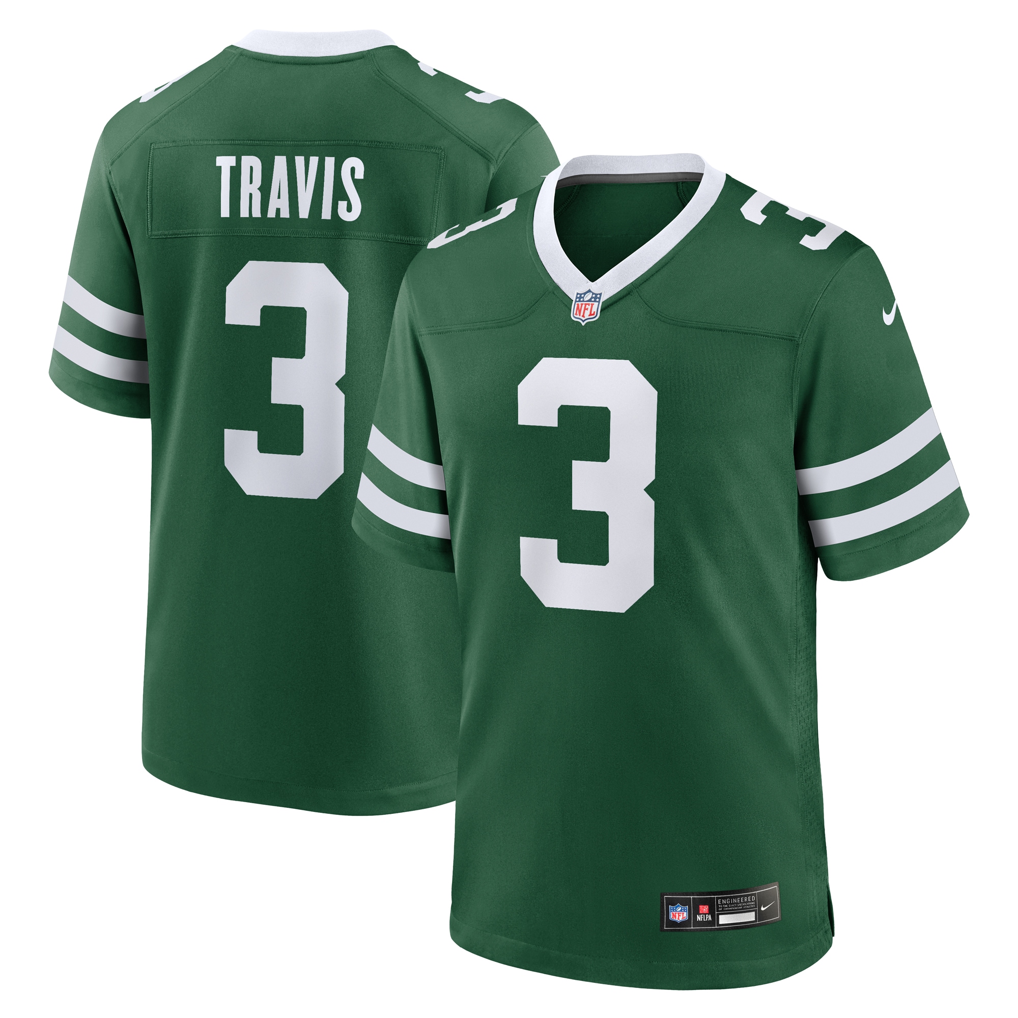 Men's New York Jets Travis Legacy Green Team Game Jersey JS4311 Saliibo