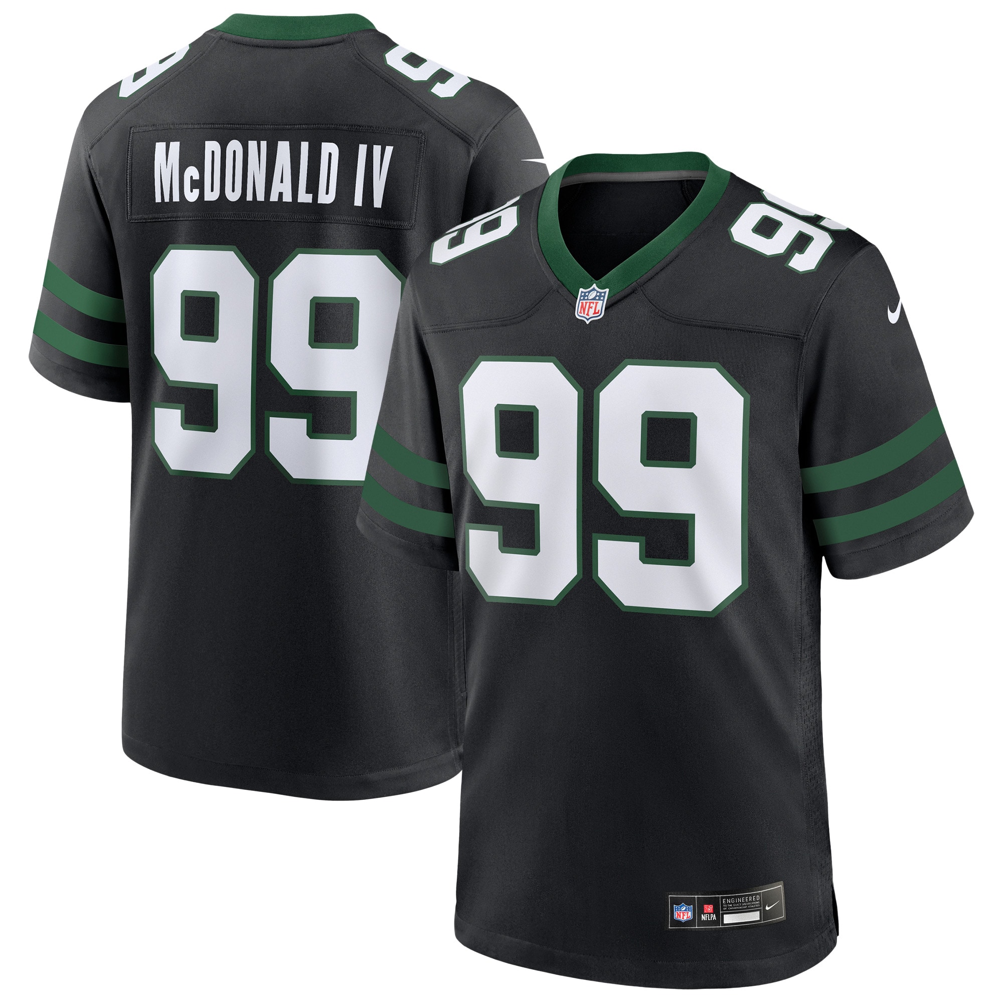 Men's New York Jets Will McDonald IV Legacy Black Alternate Game Jersey JS2134 Saliibo