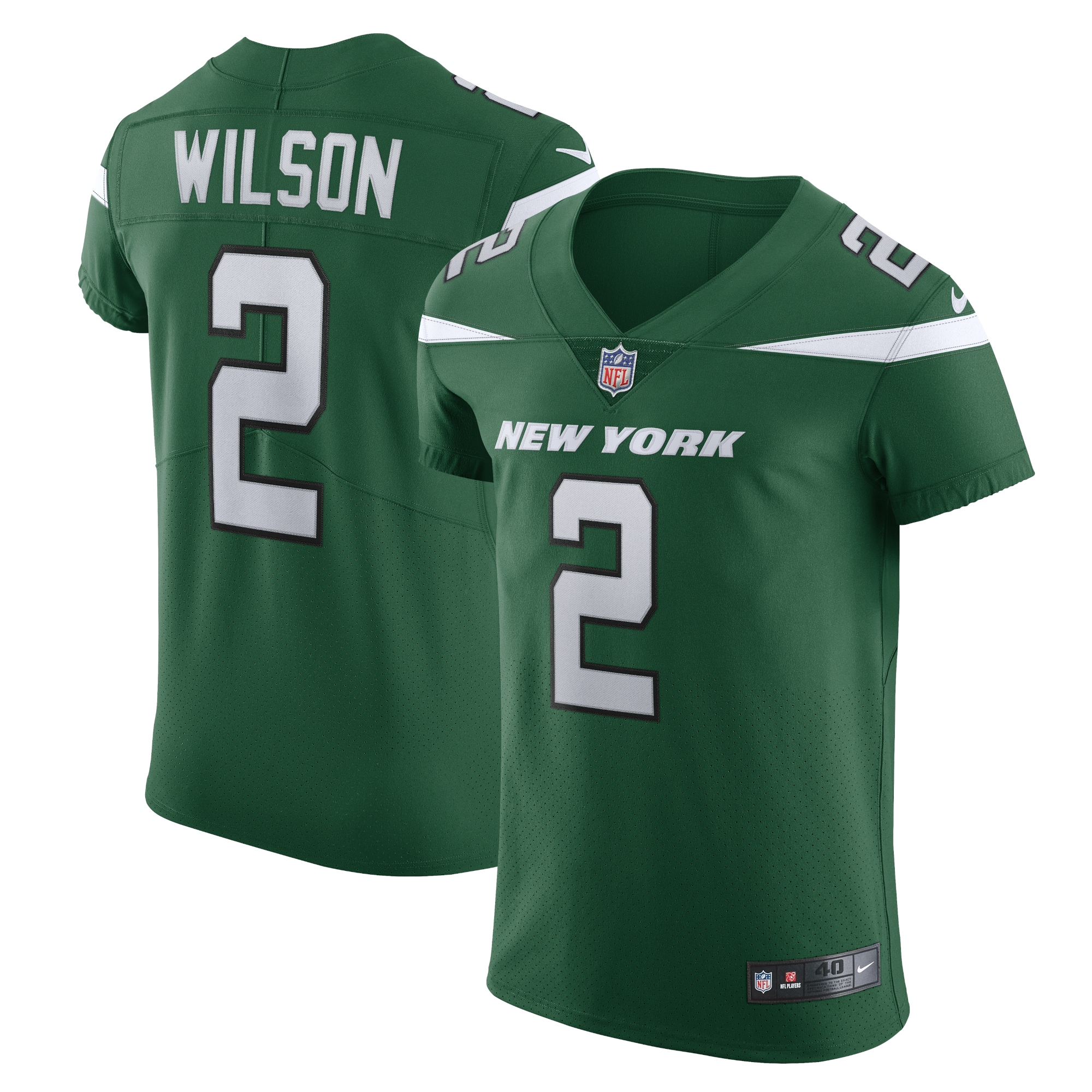 Men's New York Jets Zach Wilson Gotham Green Vapor Elite Jersey JS4059 Saliibo