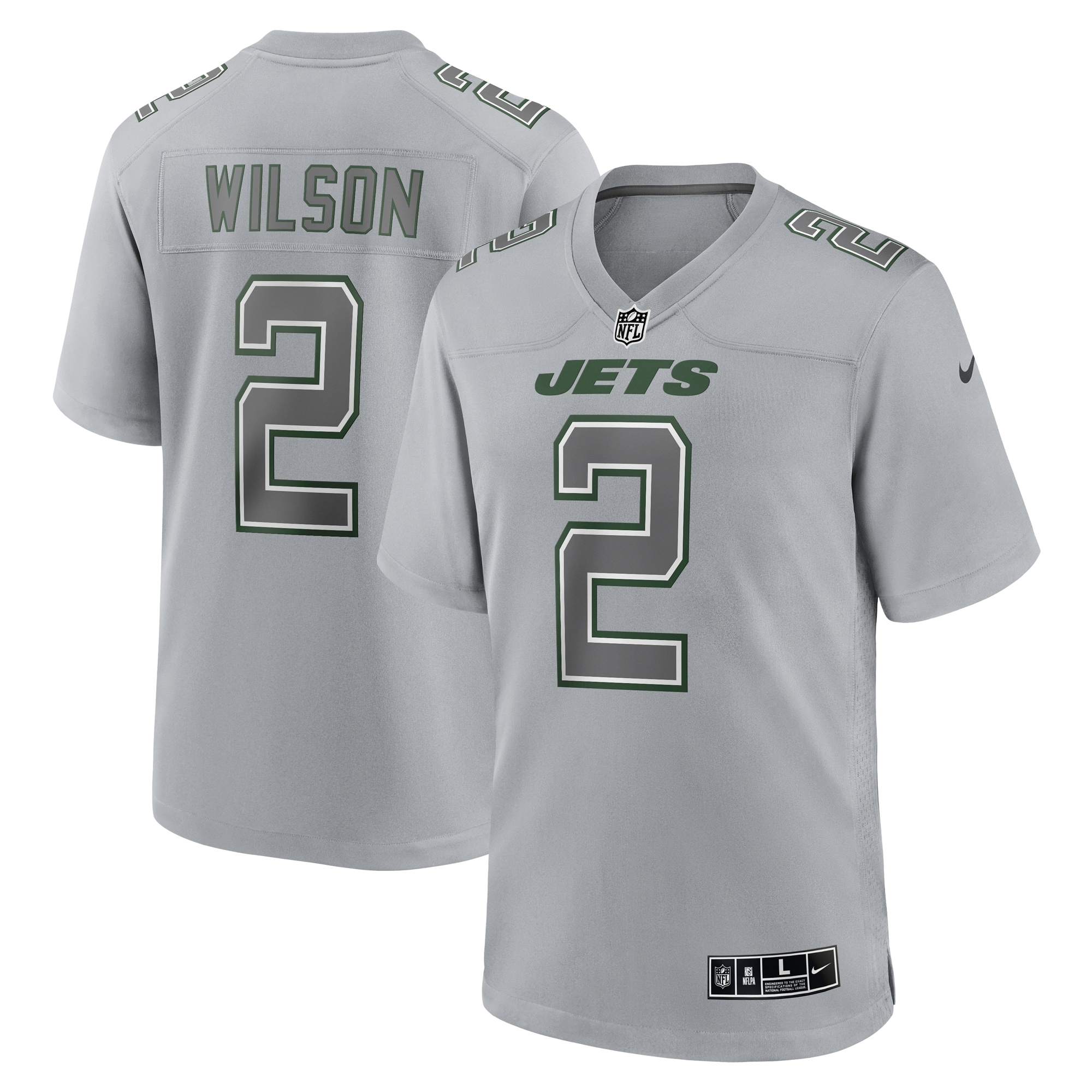 Men's New York Jets Zach Wilson Gray Atmosphere Fashion Game Jersey JS1483 Saliibo