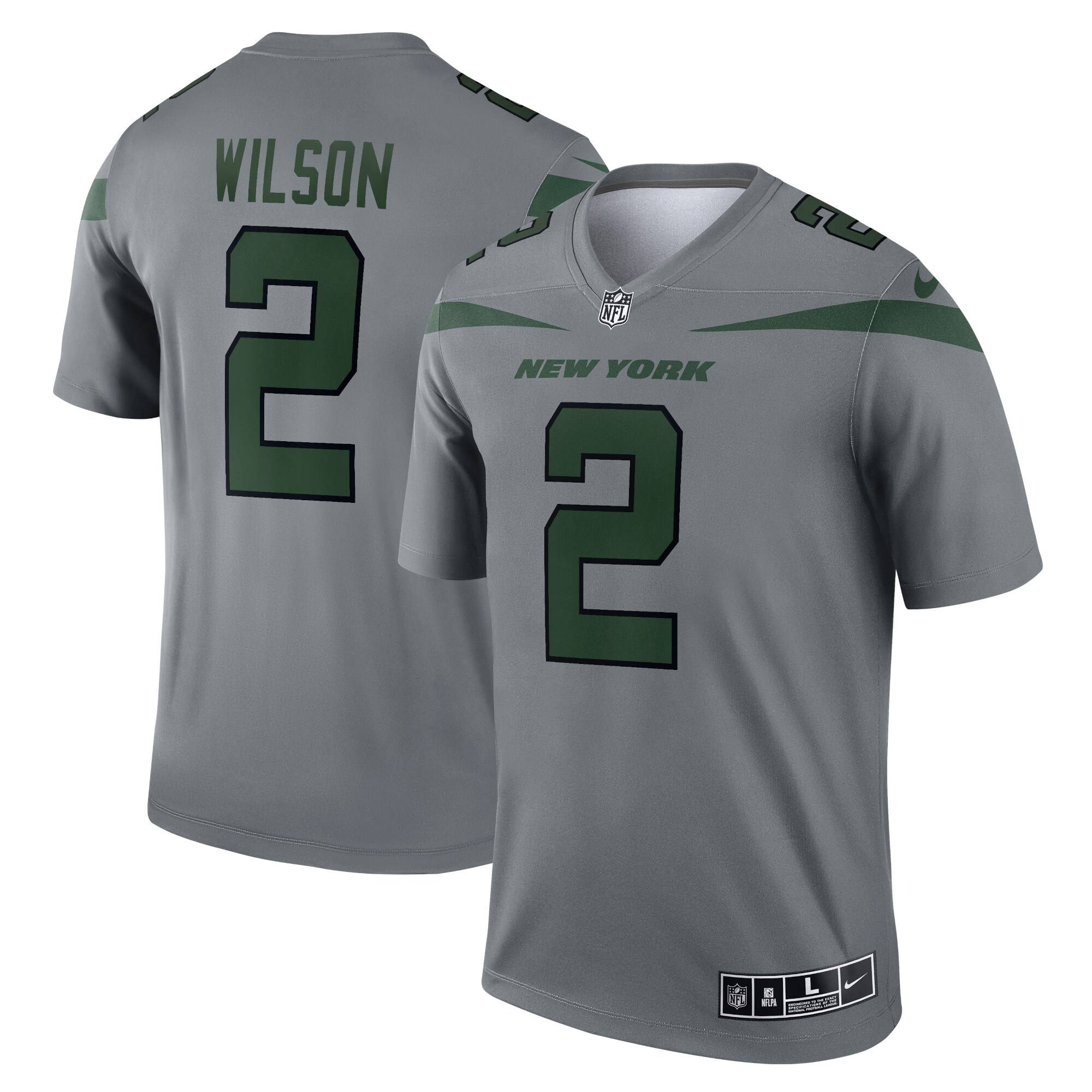 Men's New York Jets Zach Wilson Gray Inverted Legend Player Performance Top JS8355 Saliibo