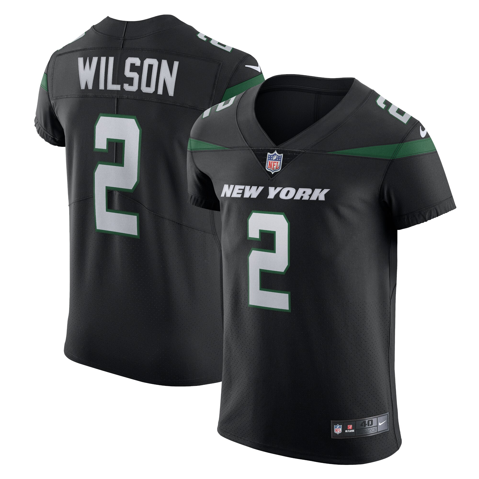 Men's New York Jets Zach Wilson Stealth Black Vapor Elite Jersey JS4064 Saliibo