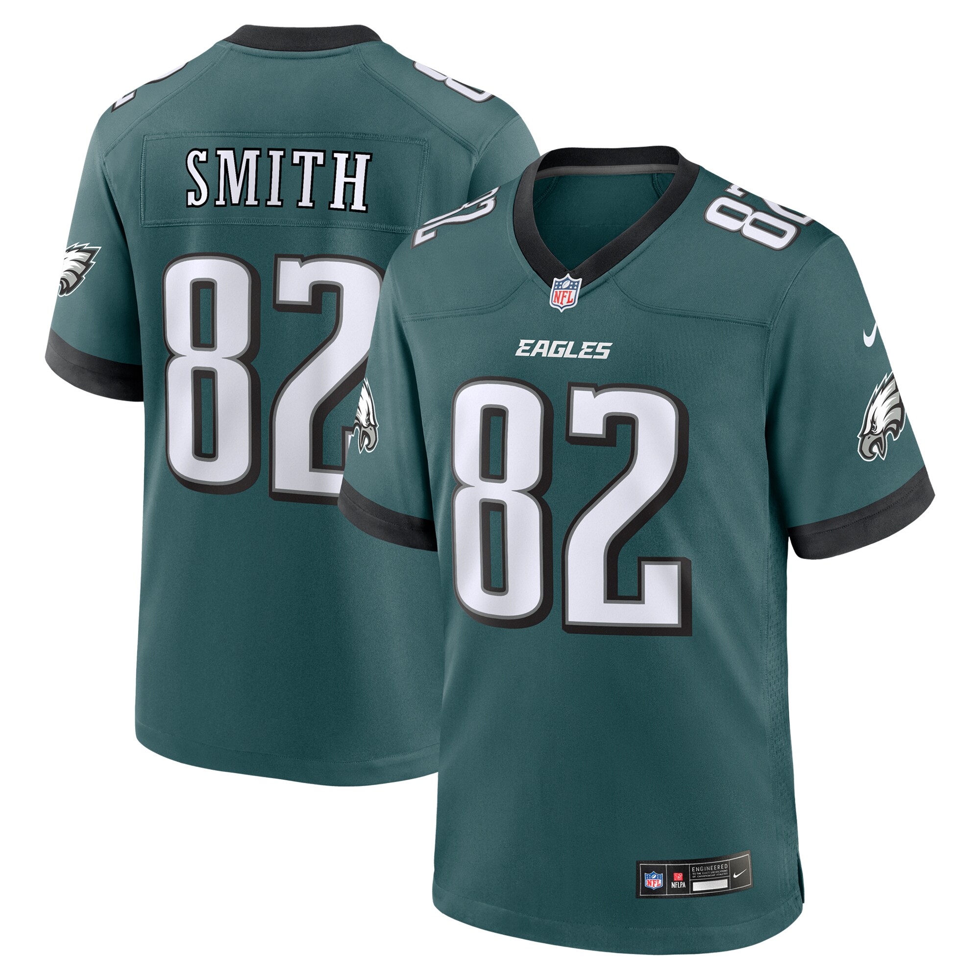 Men's Philadelphia Eagles Ainias Smith Midnight Green Team Game Jersey JS9639 Saliibo