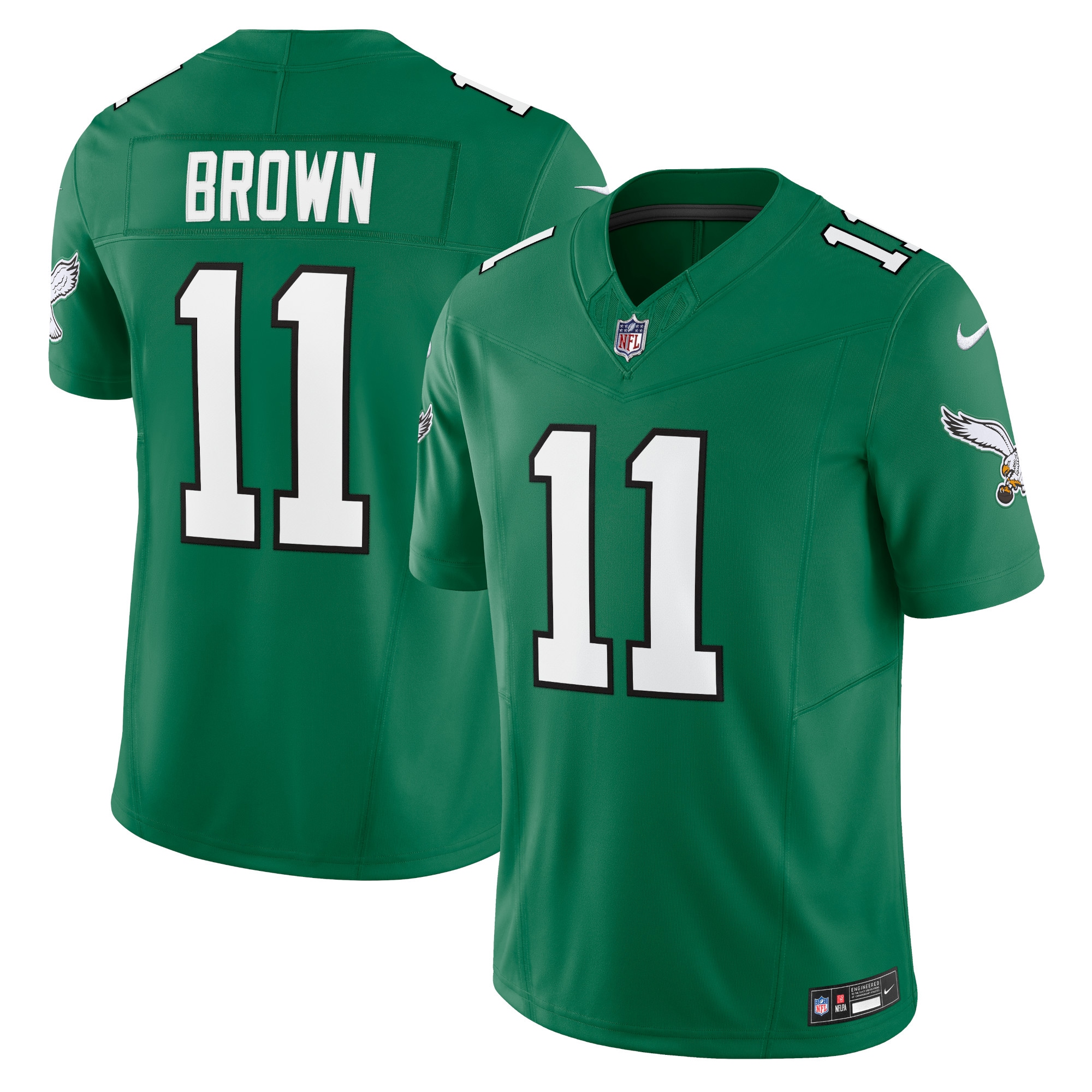 Men's Philadelphia Eagles A.J. Brown Kelly Green Vapor F.U.S.E. Limited Jersey JS6156 Saliibo