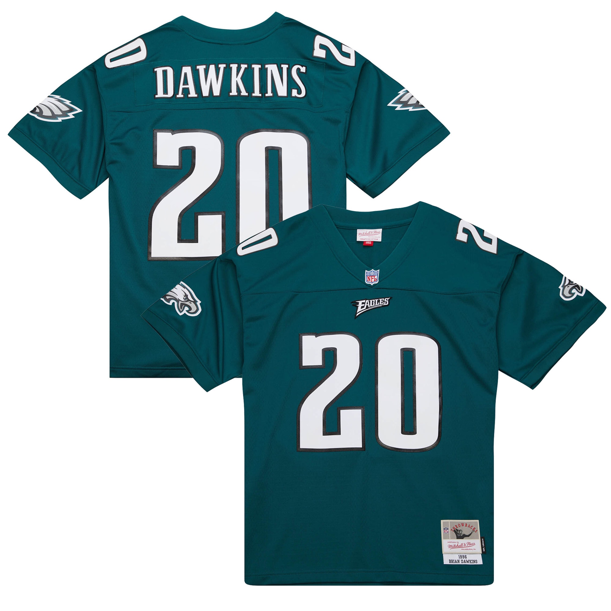 Men's Philadelphia Eagles Brian Dawkins Mitchell & Ness Green Legacy Jersey JS8897 Saliibo