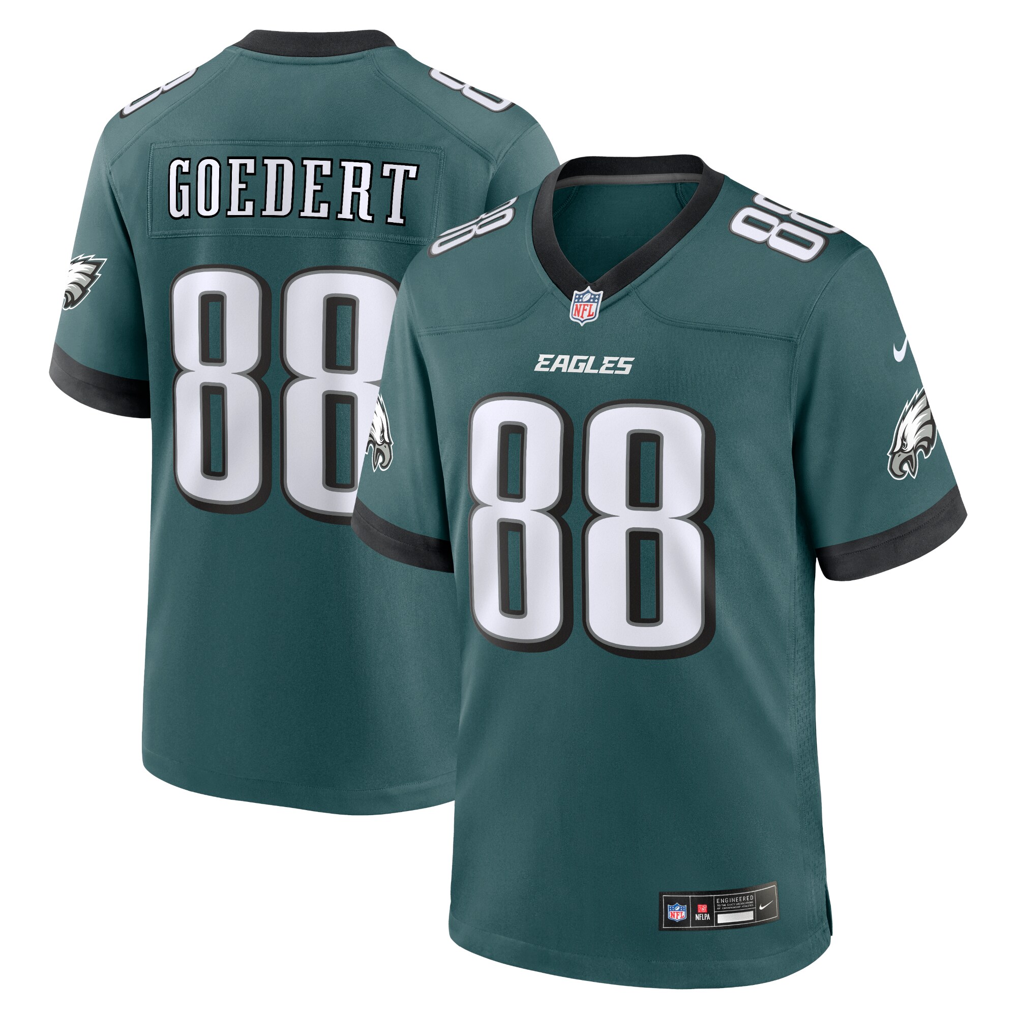 Men's Philadelphia Eagles Dallas Goedert Midnight Green Team Game Jersey JS3193 Saliibo