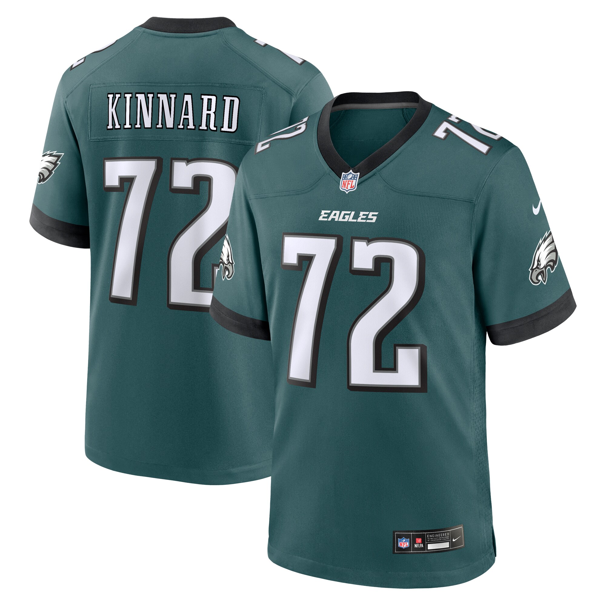 Men's Philadelphia Eagles Darian Kinnard Midnight Green Team Game Jersey JS3133 Saliibo