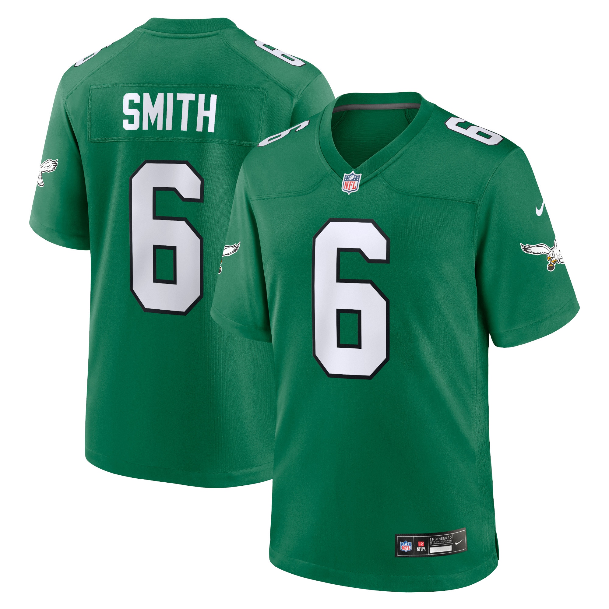 Men's Philadelphia Eagles DeVonta Smith Kelly Green Alternate Game Player Jersey JS1259 Saliibo