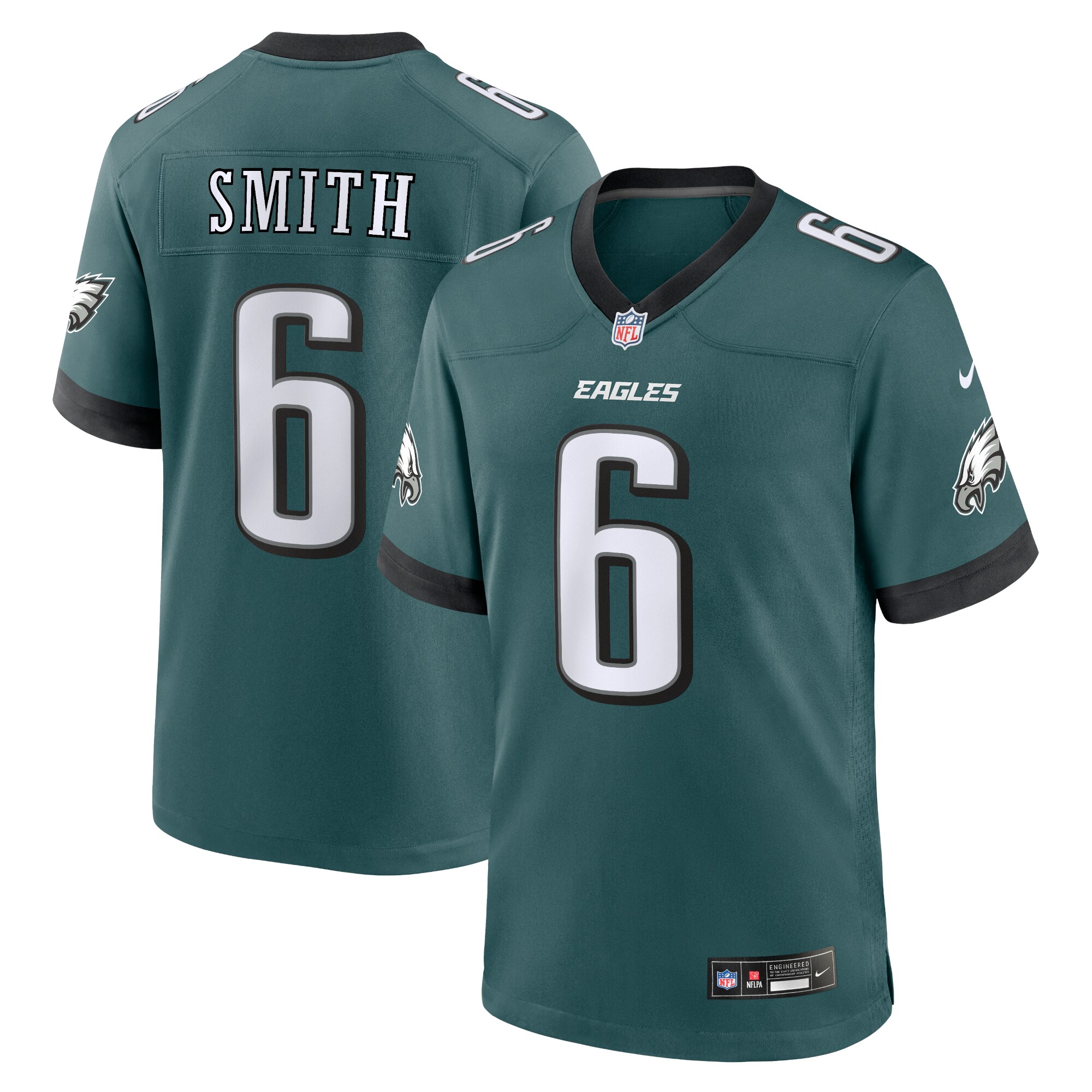 Men's Philadelphia Eagles DeVonta Smith Midnight Green Team Game Jersey JS3472 Saliibo