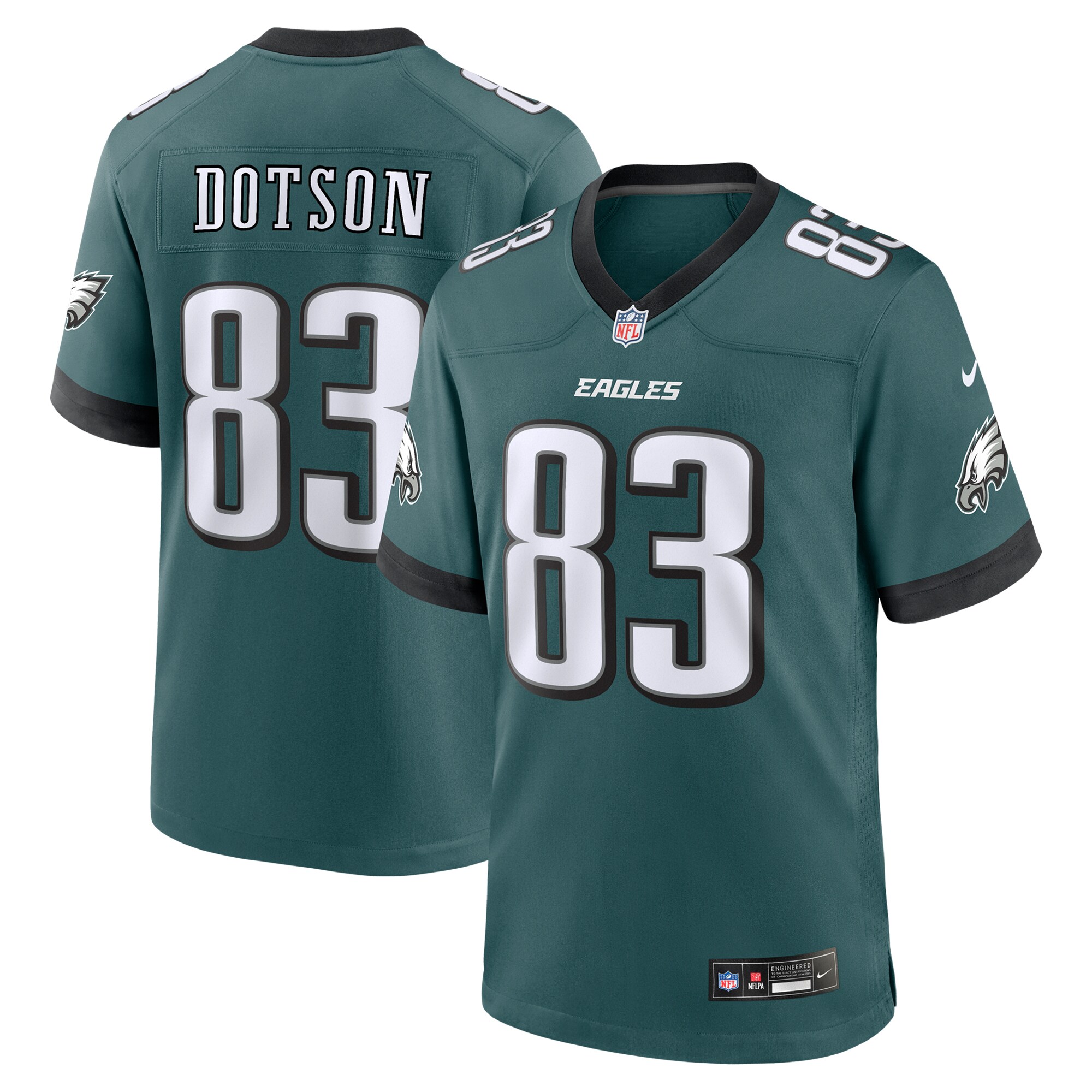 Men's Philadelphia Eagles Jahan Dotson Midnight Green Team Game Jersey JS7963 Saliibo