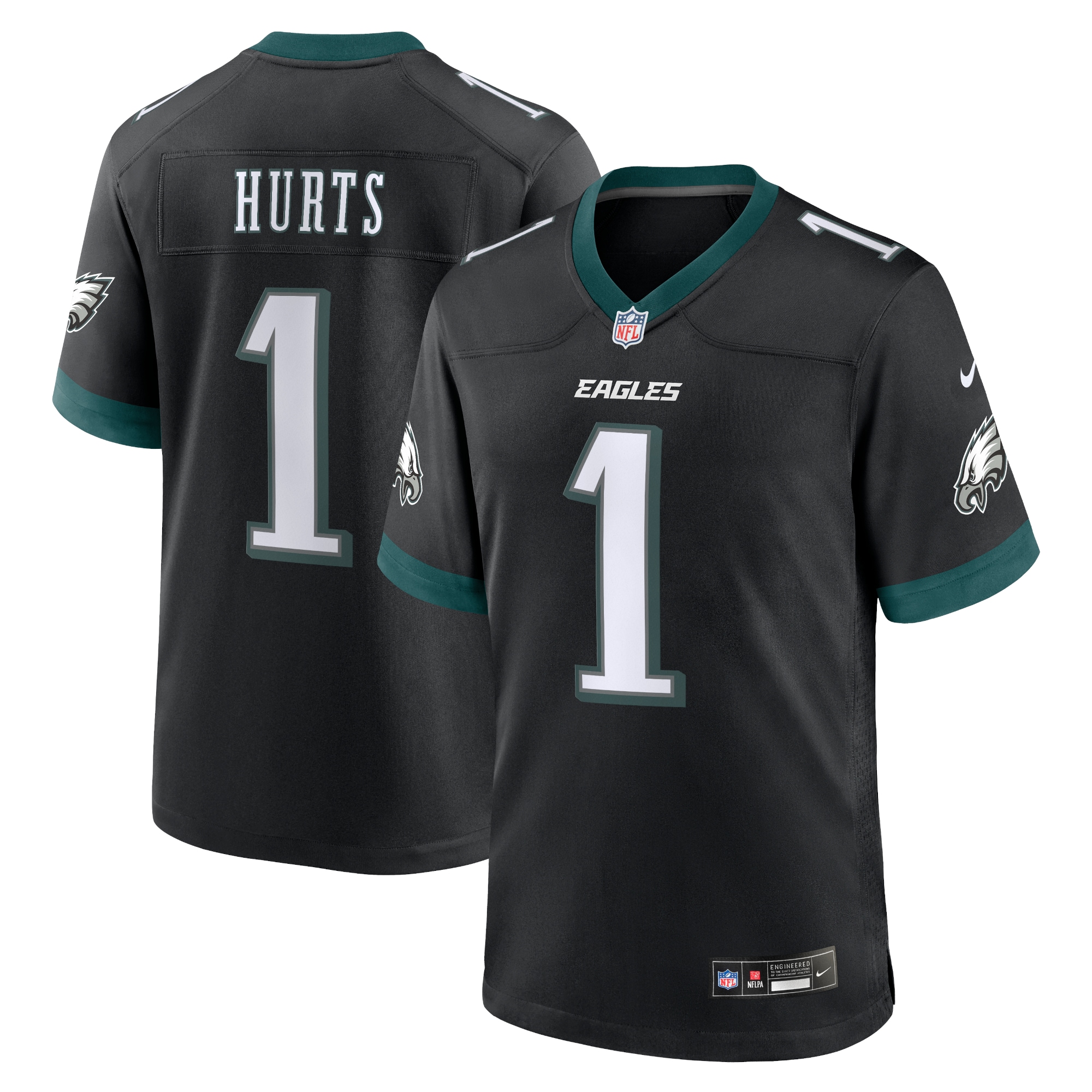 Men's Philadelphia Eagles Jalen Hurts Black Alternate Game Jersey JS2963 Saliibo
