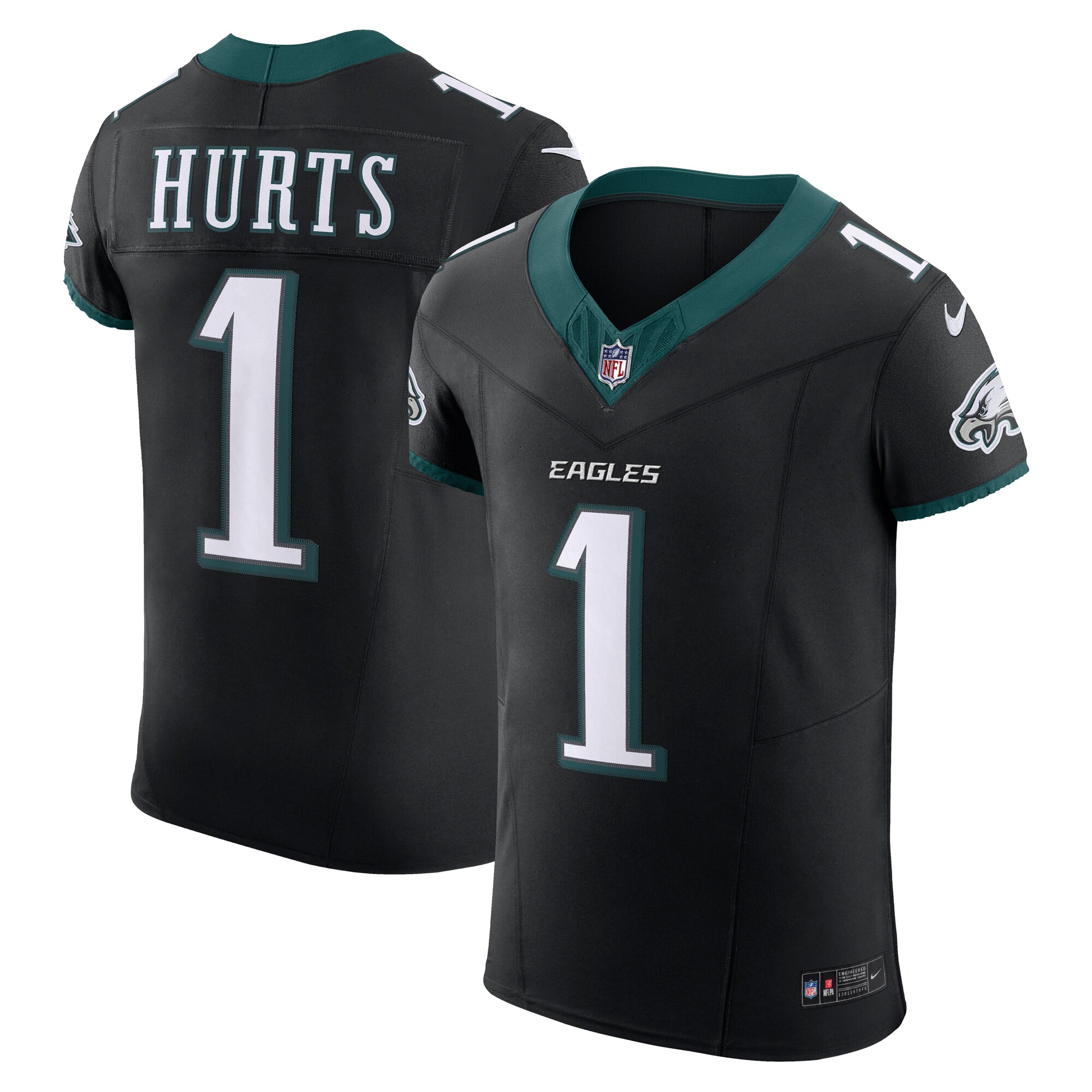 Men's Philadelphia Eagles Jalen Hurts Black Alternate Vapor F.U.S.E. Elite Jersey JS1561 Saliibo