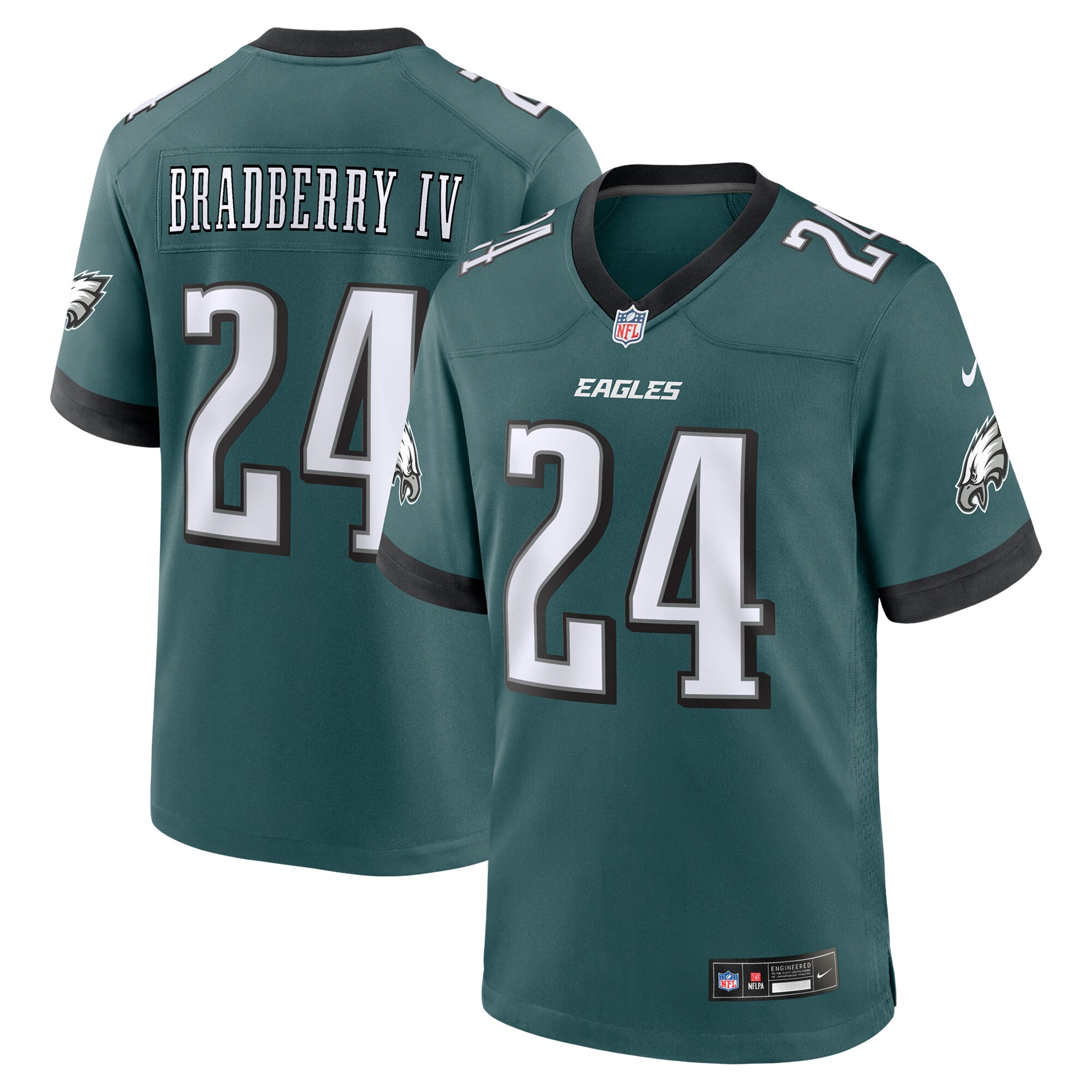Men's Philadelphia Eagles James Bradberry IV Midnight Green Team Game Jersey JS9794 Saliibo