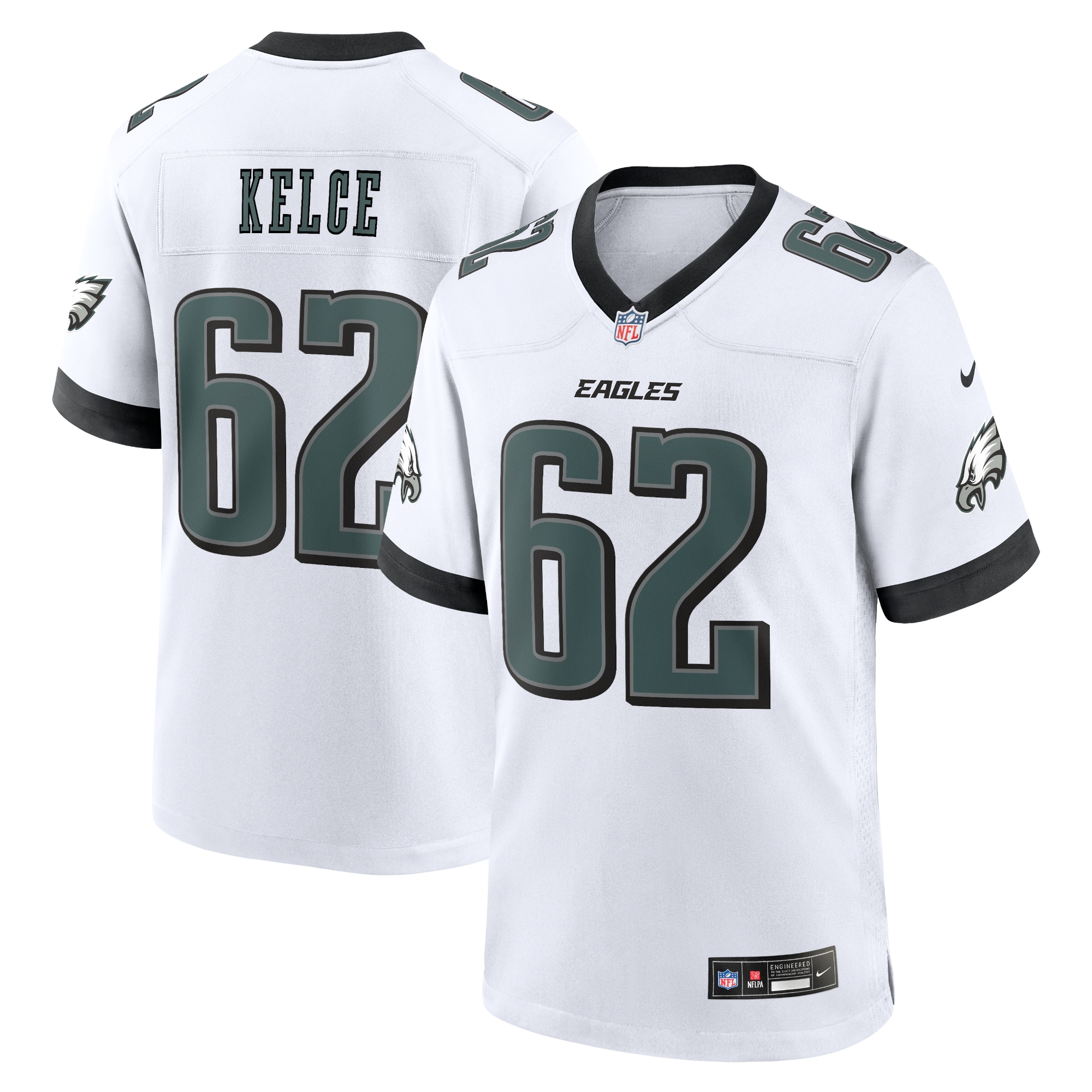Men's Philadelphia Eagles Jason Kelce White White Game Jersey JS5187 Saliibo
