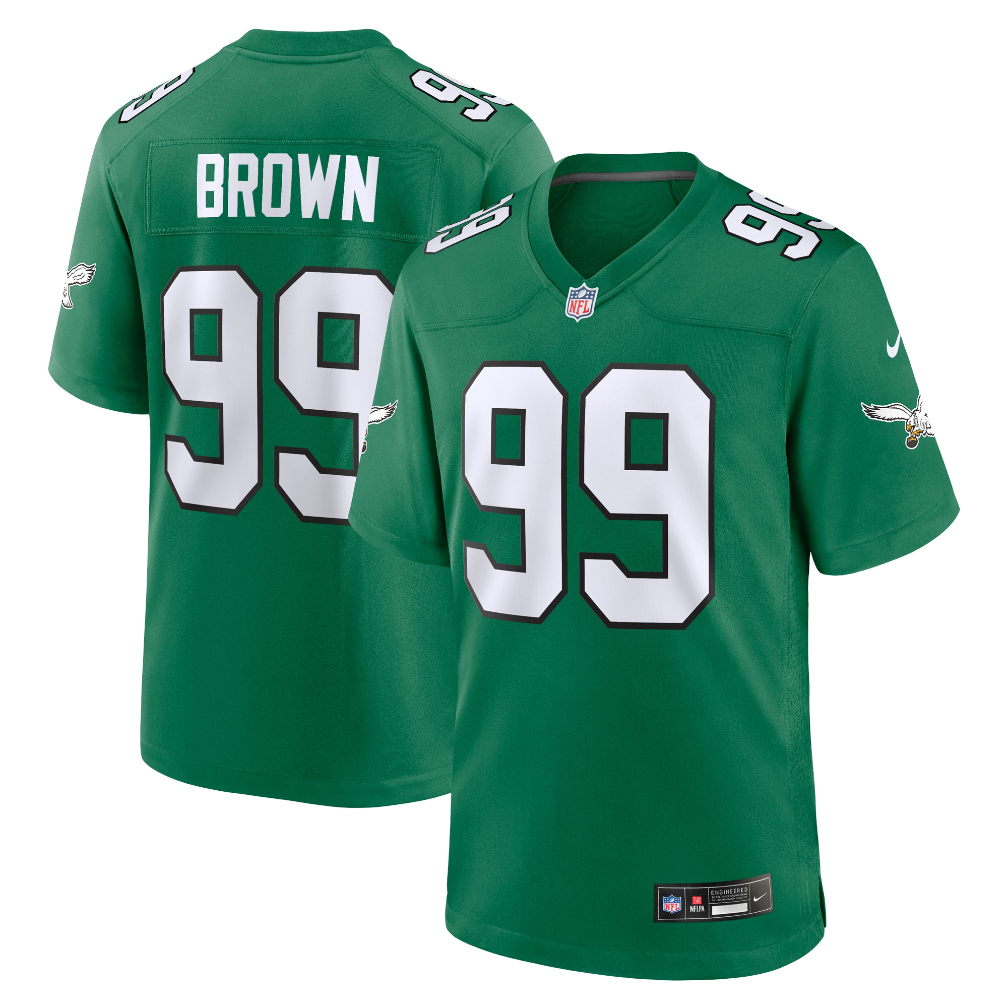 Men's Philadelphia Eagles Jerome Brown Kelly Green Alternate Game Jersey JS1883 Saliibo