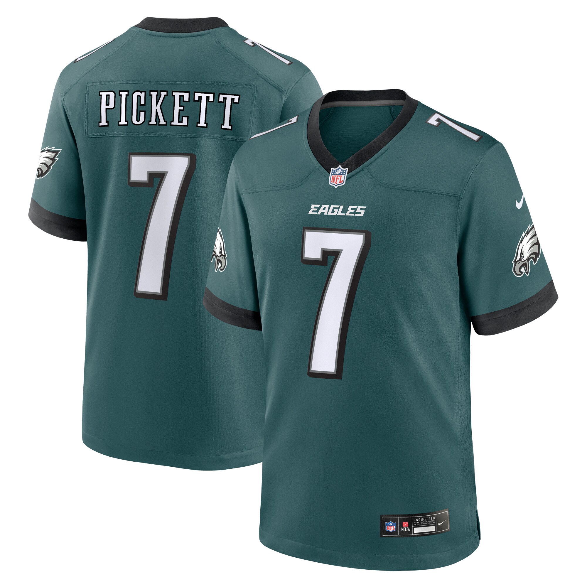 Men's Philadelphia Eagles Kenny Pickett Midnight Green Game Jersey JS2357 Saliibo
