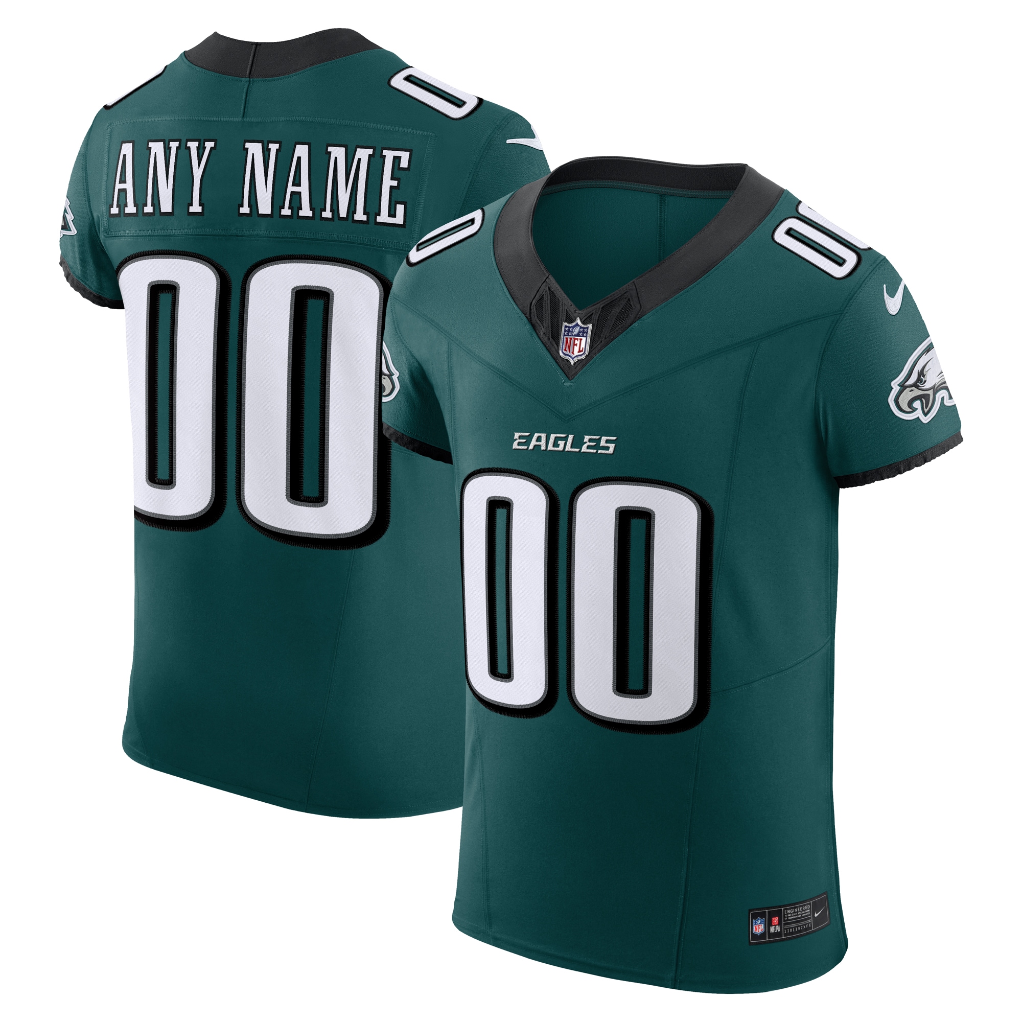Men's Philadelphia Eagles Midnight Green Team Vapor F.U.S.E. Elite Custom Jersey JS9177 Saliibo