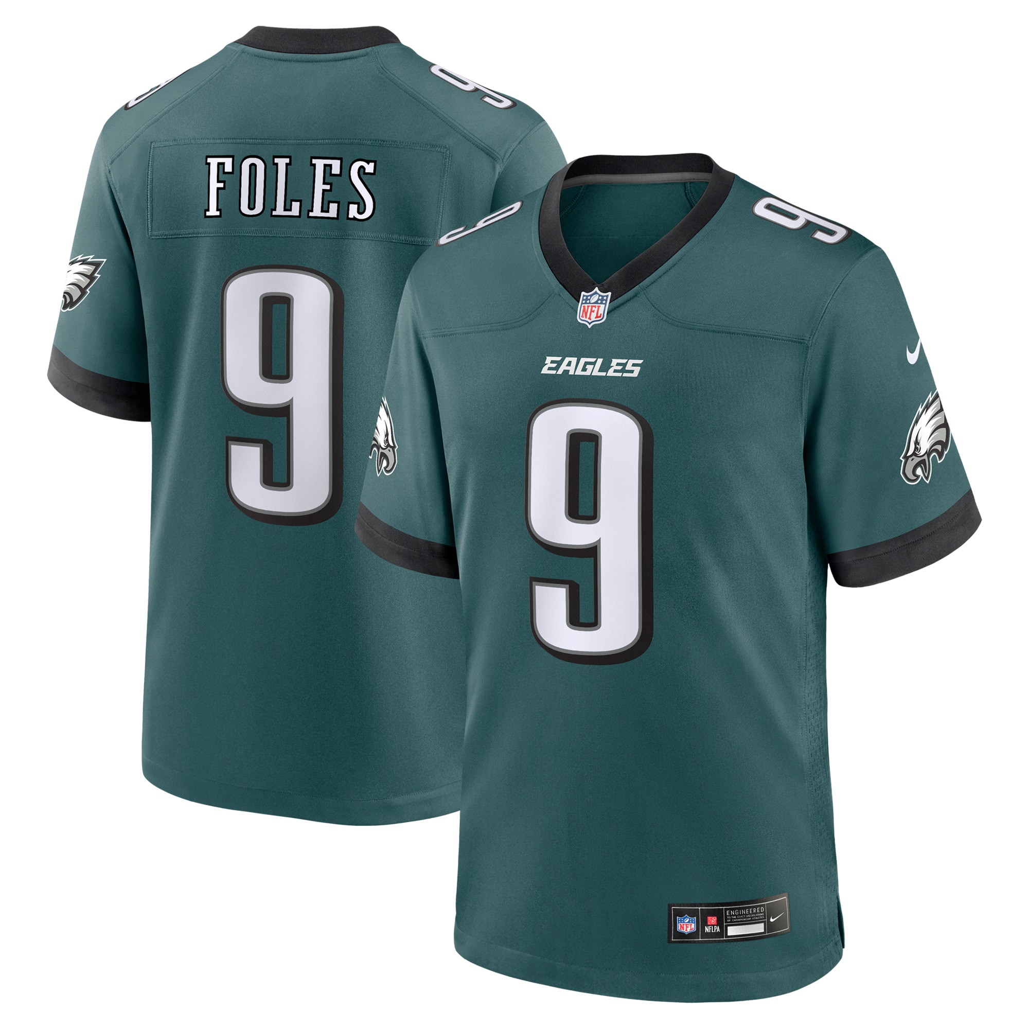 Men's Philadelphia Eagles Nick Foles Midnight Green Team Retired Player Game Jersey JS4056 Saliibo