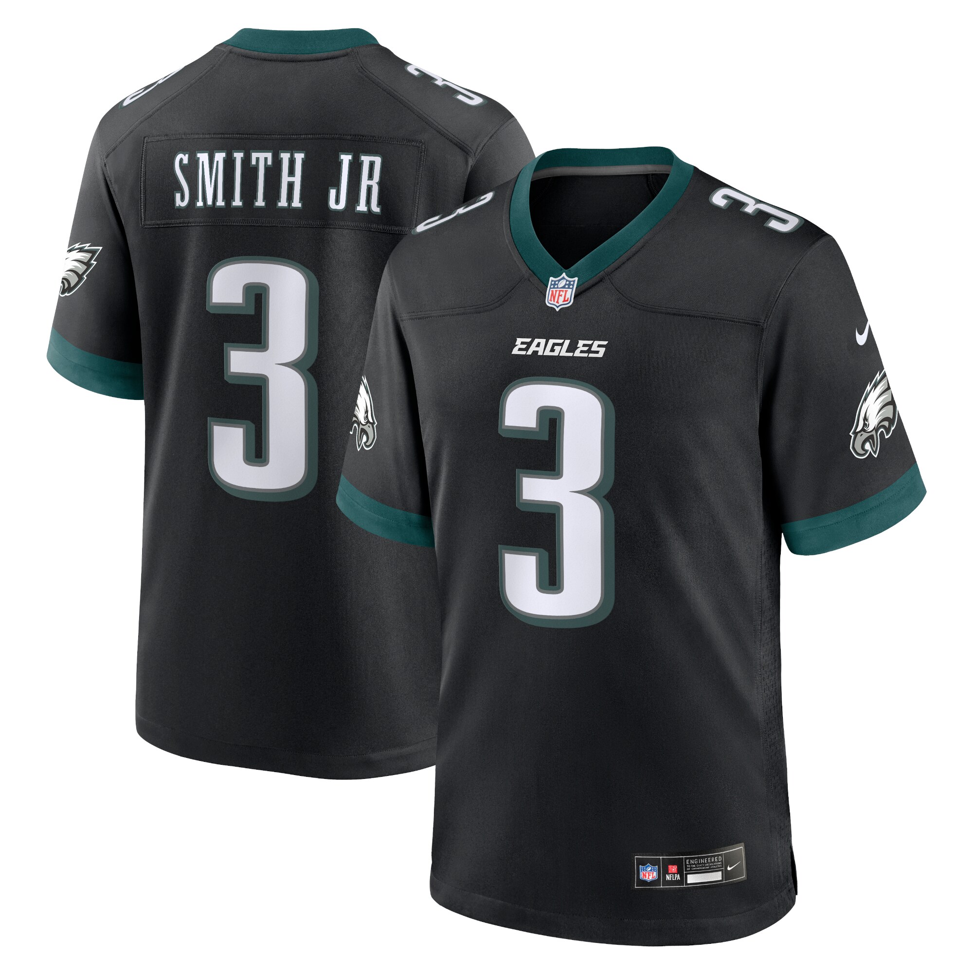 Men's Philadelphia Eagles Nolan Smith Black Alternate Game Jersey JS3201 Saliibo