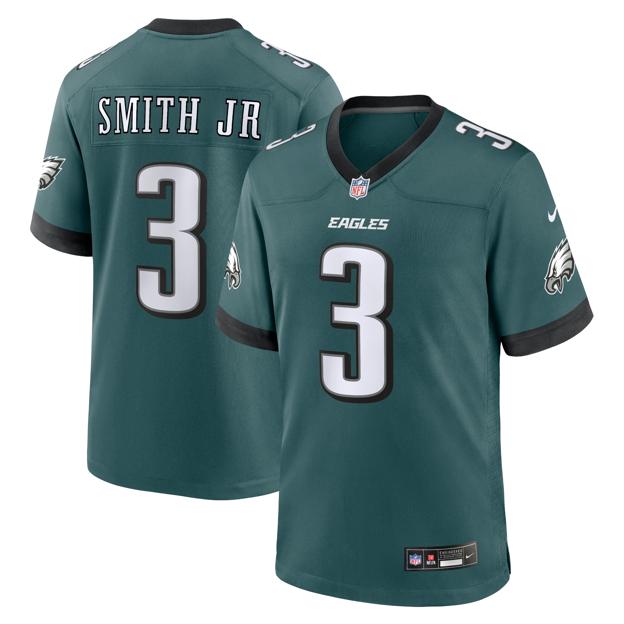 Men's Philadelphia Eagles Nolan Smith Midnight Green Team Game Jersey JS2978 Saliibo