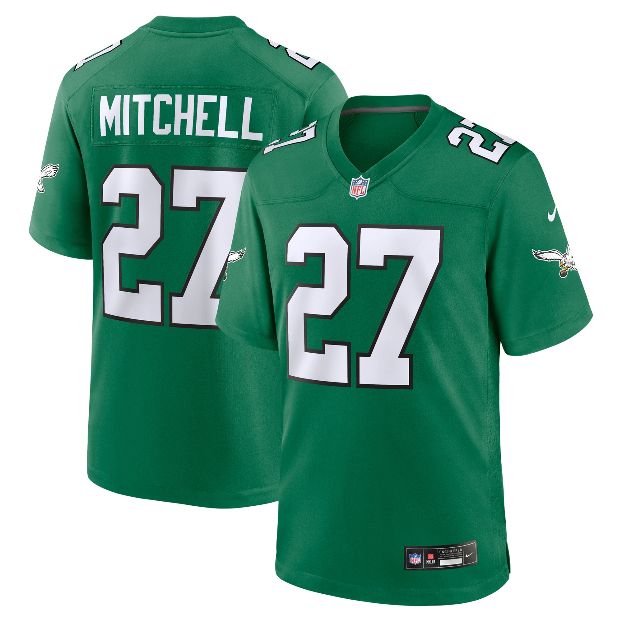 Men's Philadelphia Eagles Quinyon Mitchell Kelly Green Alternate Game Jersey JS2052 Saliibo