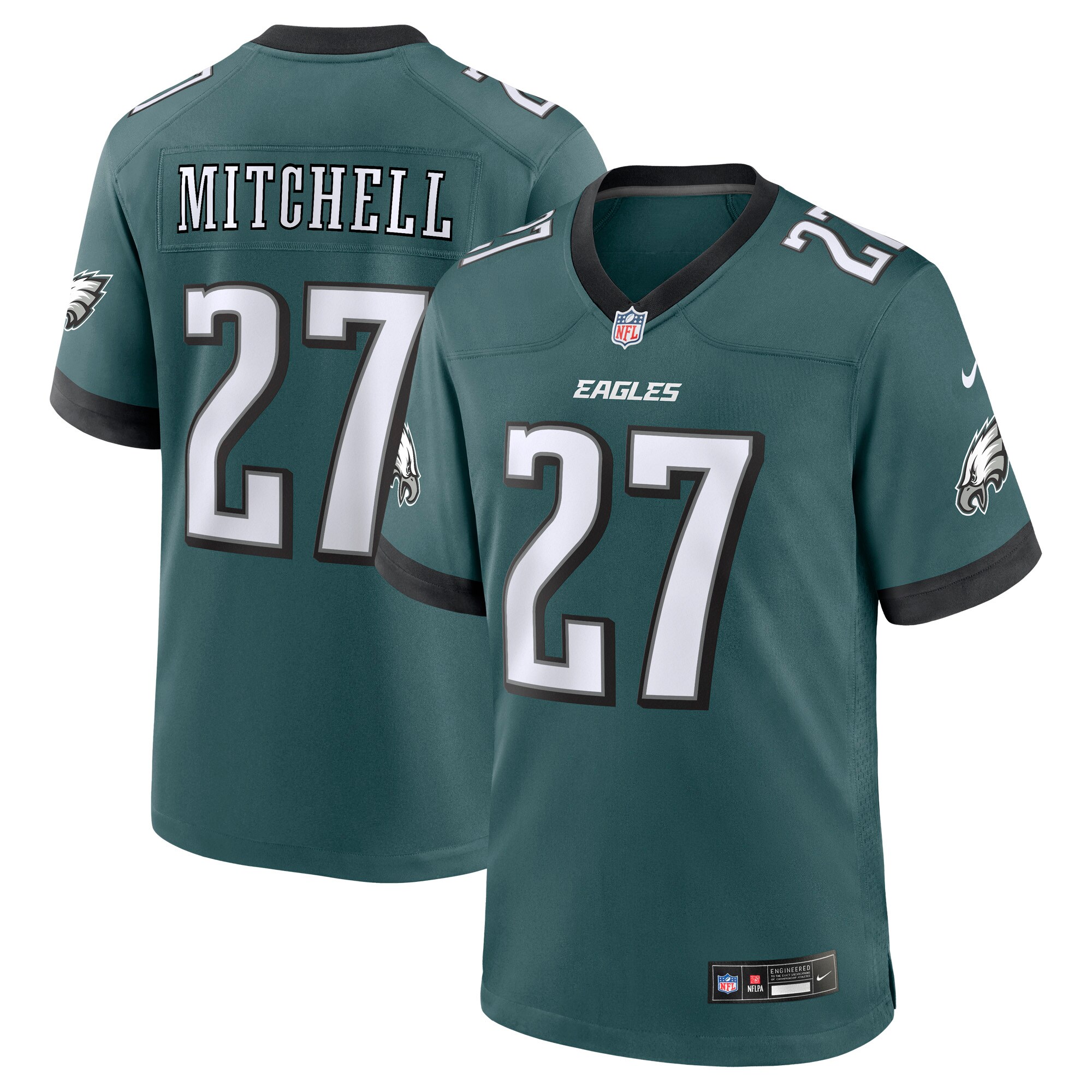 Men's Philadelphia Eagles Quinyon Mitchell Midnight Green Player Game Jersey JS7105 Saliibo