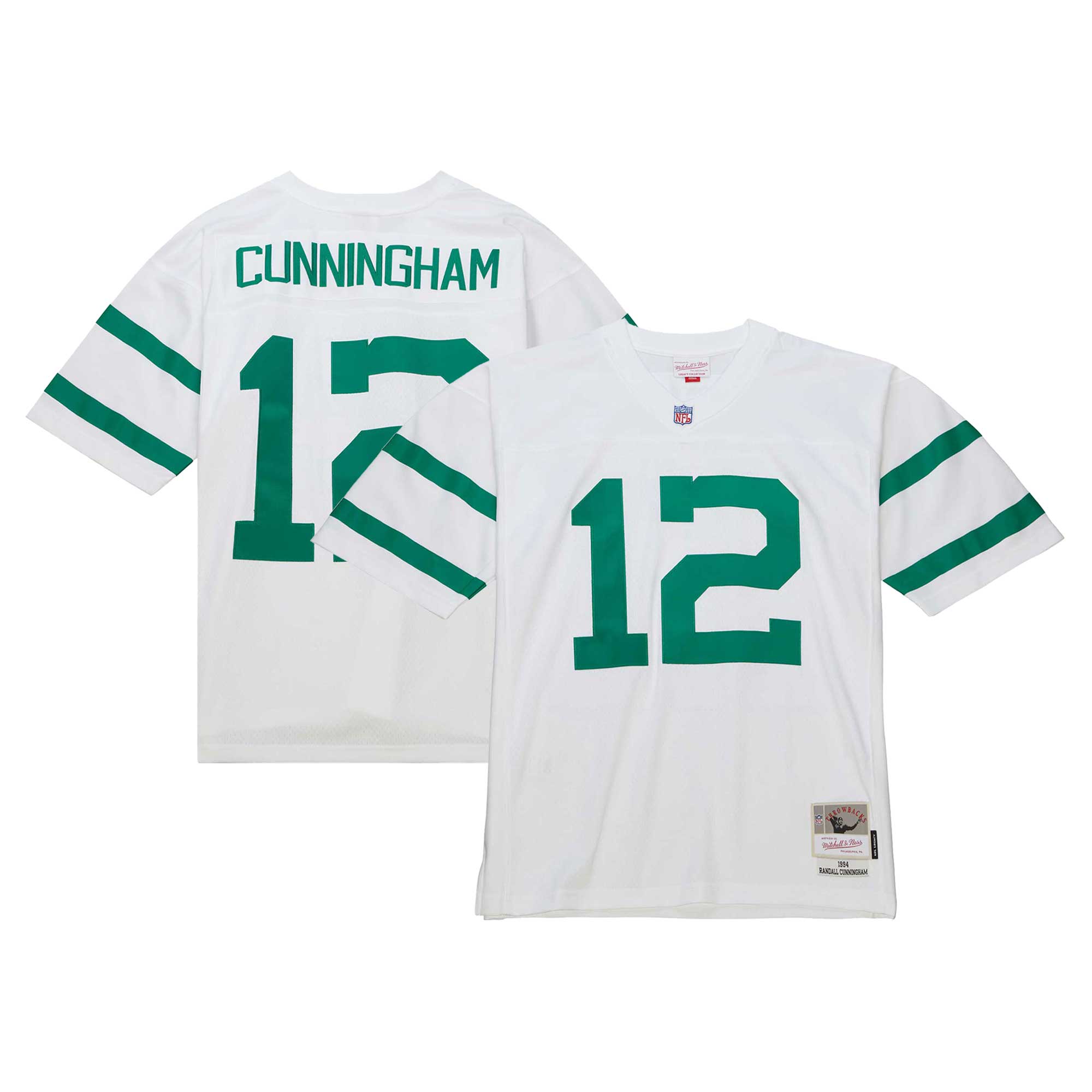 Men's Philadelphia Eagles Randall Cunningham Mitchell & Ness White Legacy Jersey JS5658 Saliibo