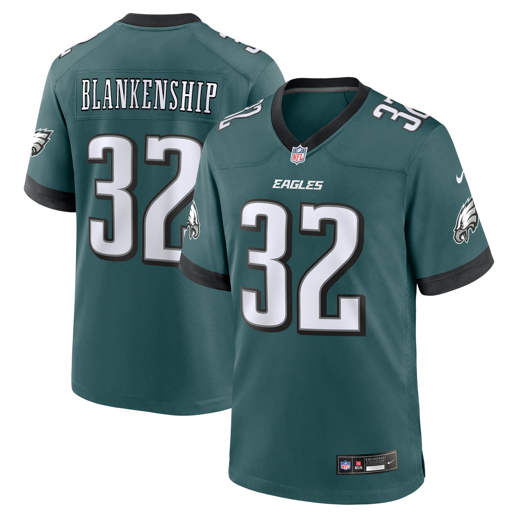 Men's Philadelphia Eagles Reed Blankenship Midnight Green Team Game Jersey JS5931 Saliibo
