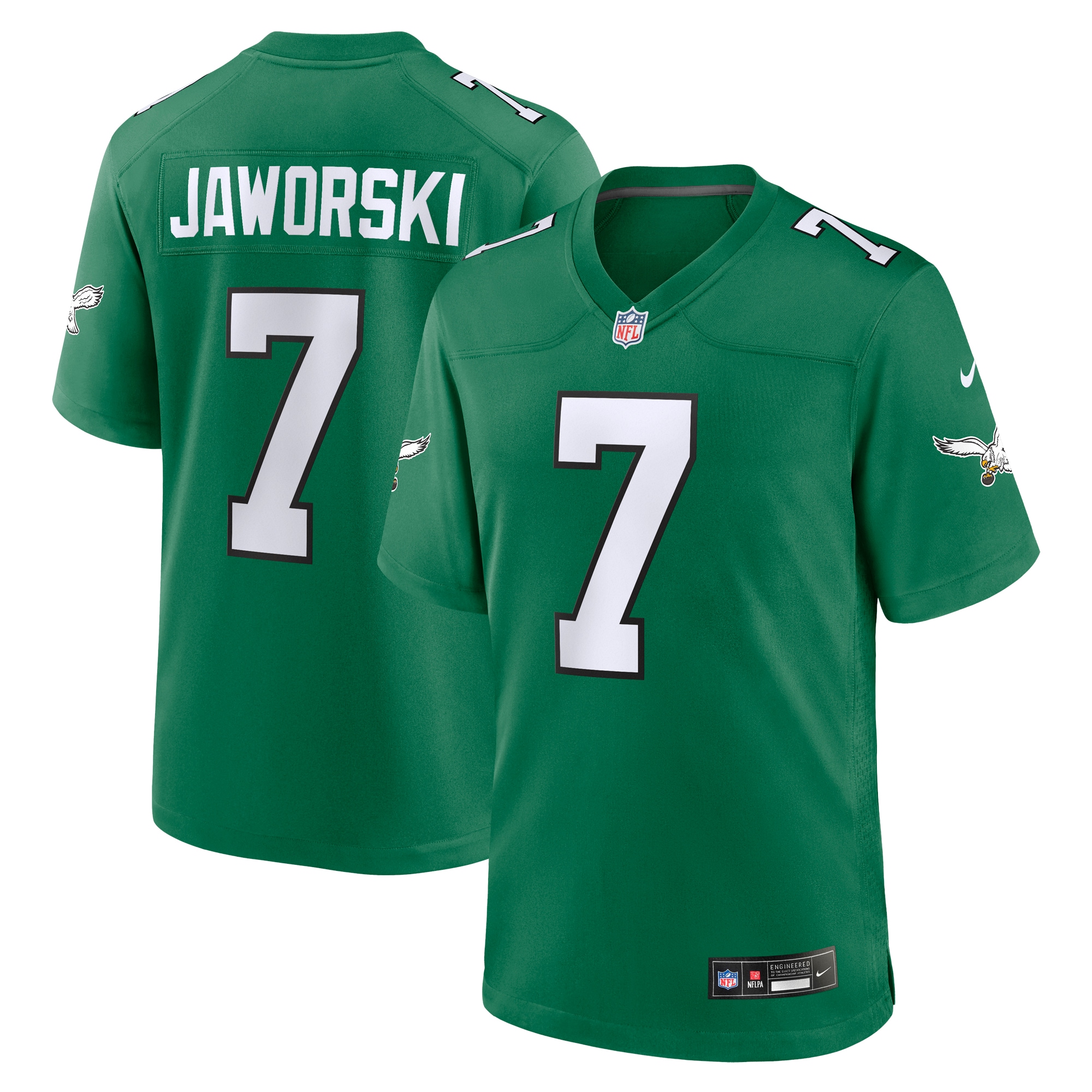 Men's Philadelphia Eagles Ron Jaworski Kelly Green Alternate Game Jersey JS5569 Saliibo