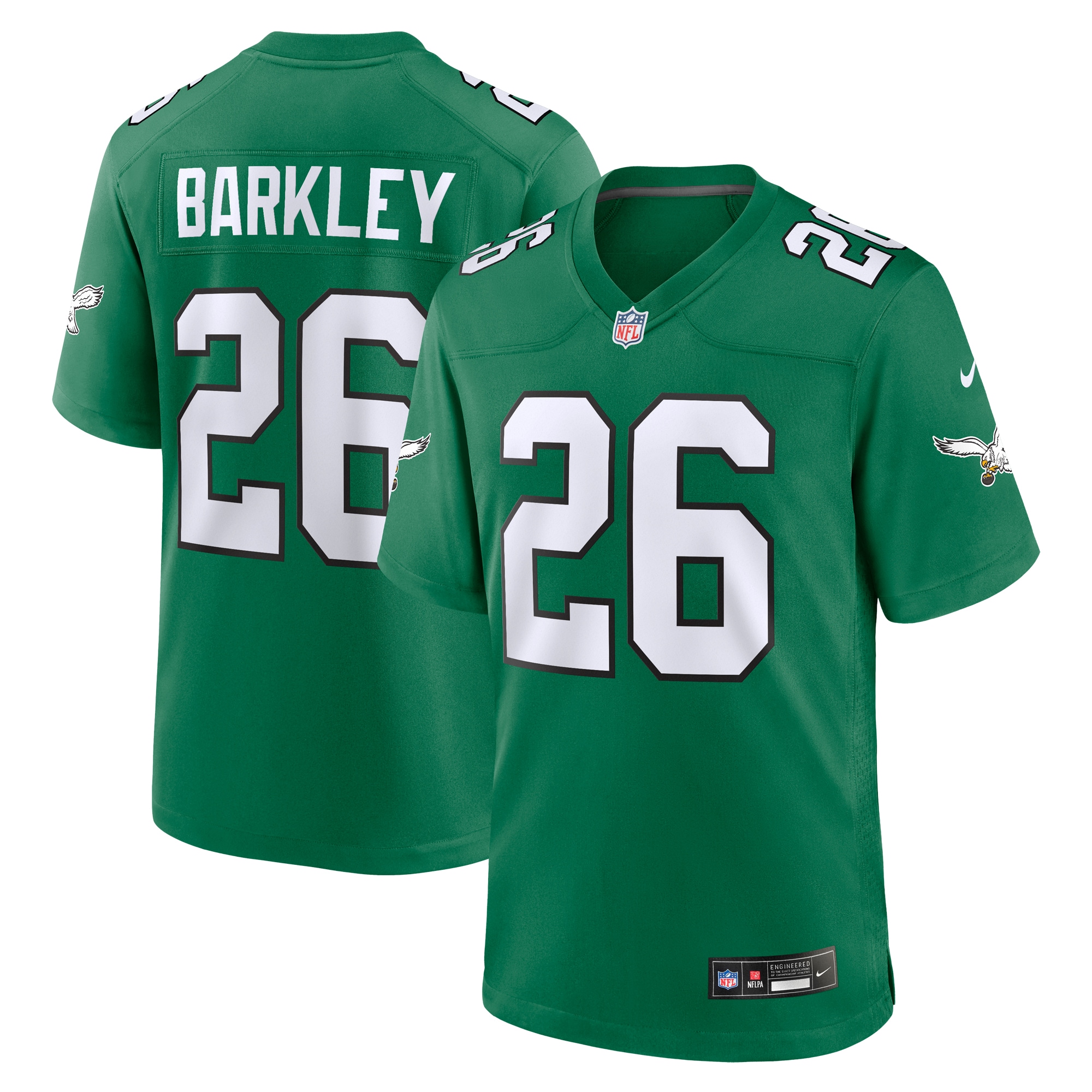 Men's Philadelphia Eagles Saquon Barkley Kelly Green Alternate Game Jersey JS9129 Saliibo
