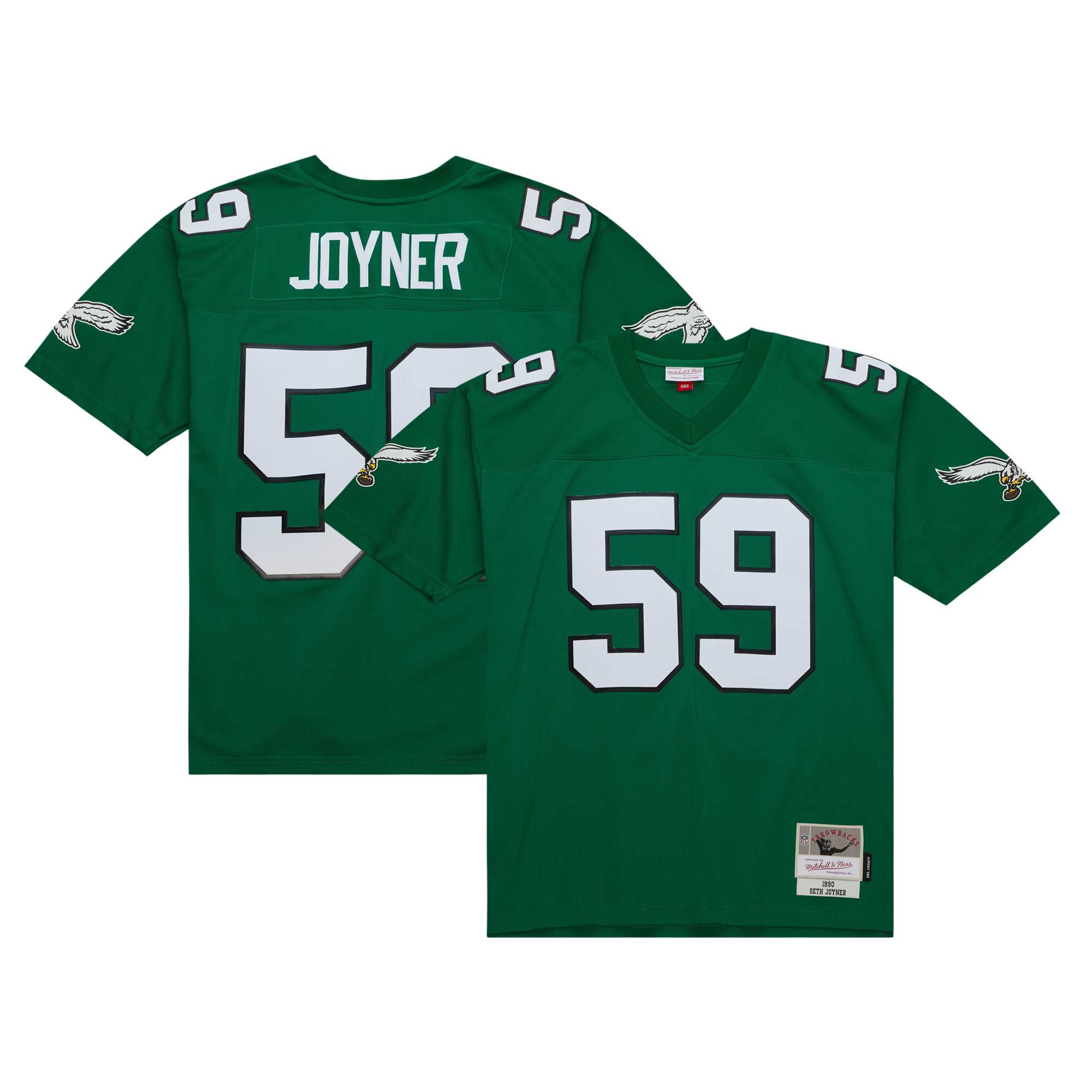 Men's Philadelphia Eagles Seth Joyner Mitchell & Ness Kelly Green Legacy Jersey JS3649 Saliibo