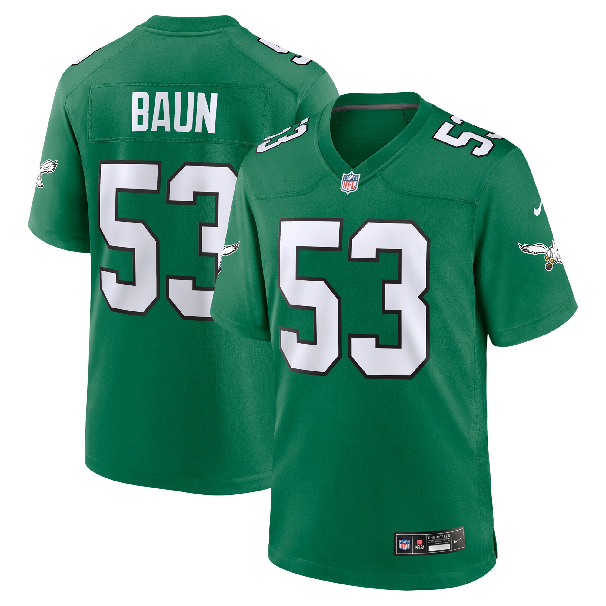 Men's Philadelphia Eagles Zack Baun Kelly Green Alternate Game Jersey JS7891 Saliibo