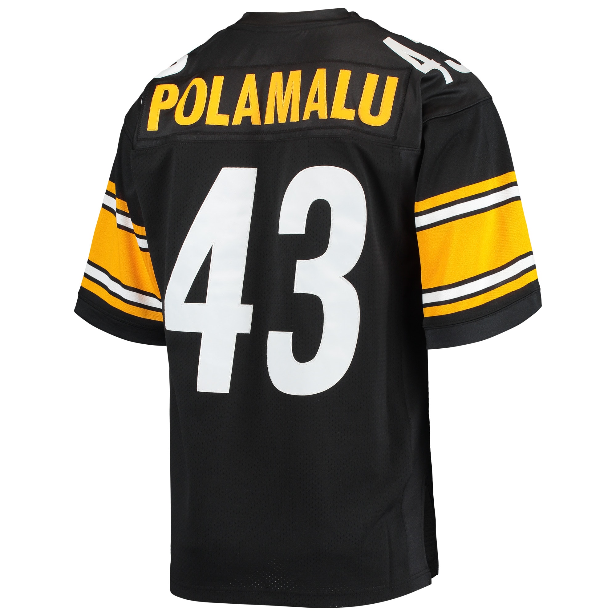 Men's Pittsburgh Steelers 2007 Troy Polamalu Mitchell & Ness Black Throwback Retired Player Jersey JS6425 Saliibo - Image 3
