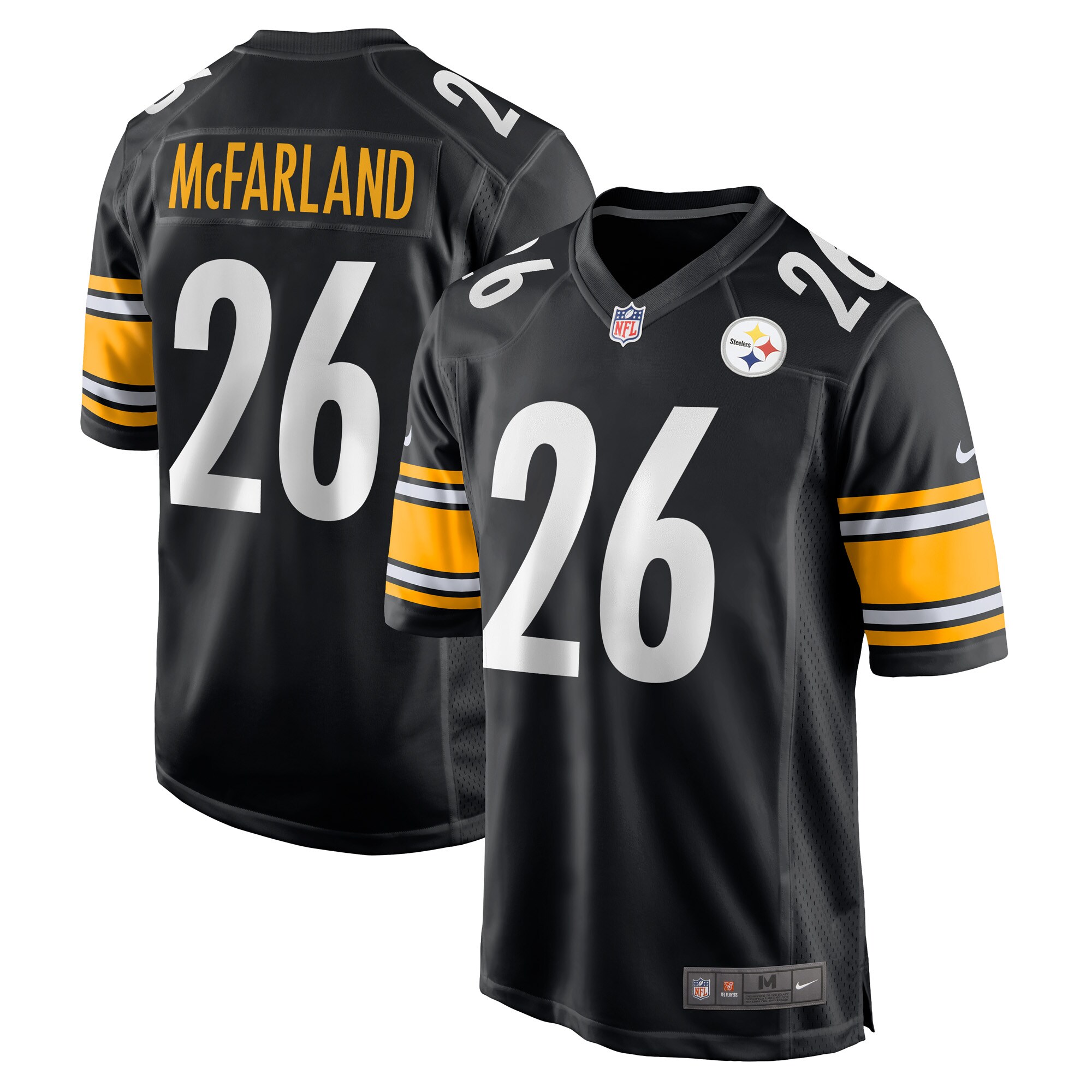 Men's Pittsburgh Steelers Anthony McFarland Jr. Black Game Player Jersey JS6651 Saliibo