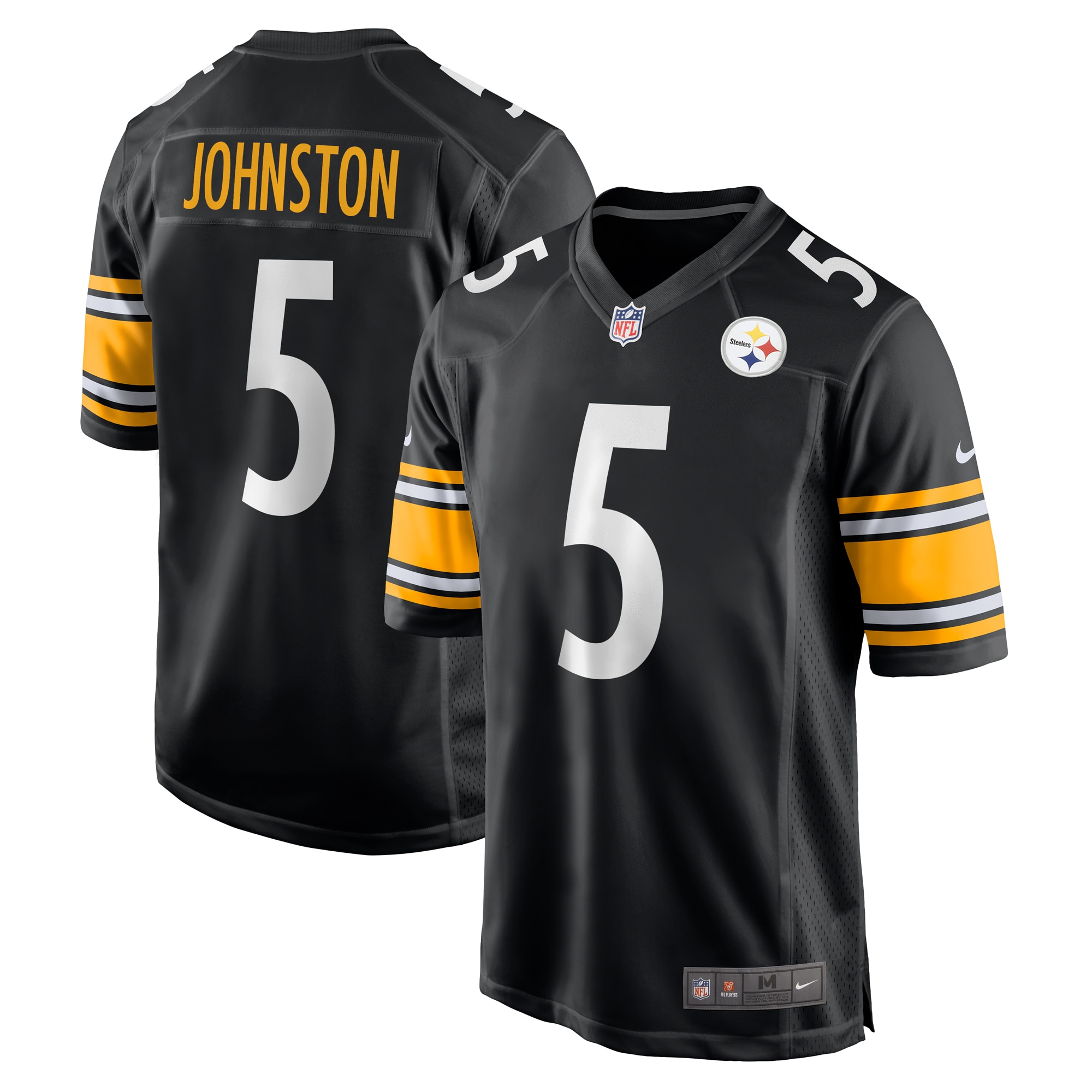 Men's Pittsburgh Steelers Cameron Johnston Black Game Jersey JS5992 Saliibo