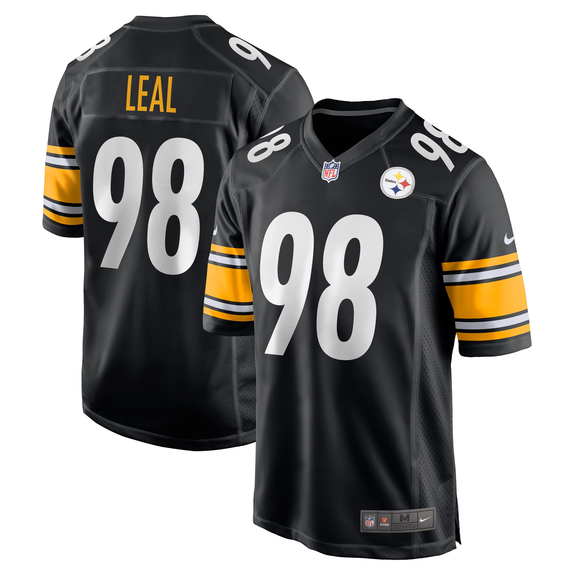Men's Pittsburgh Steelers DeMarvin Leal Black Game Player Jersey JS5407 Saliibo