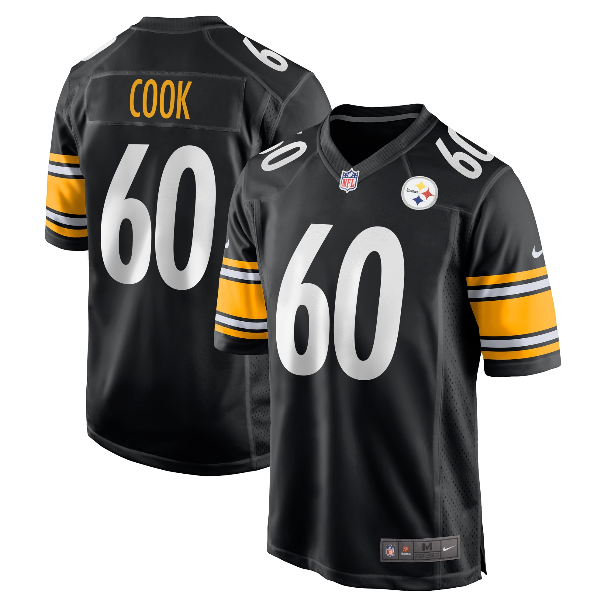 Men's Pittsburgh Steelers Dylan Cook Black Game Jersey JS4464 Saliibo