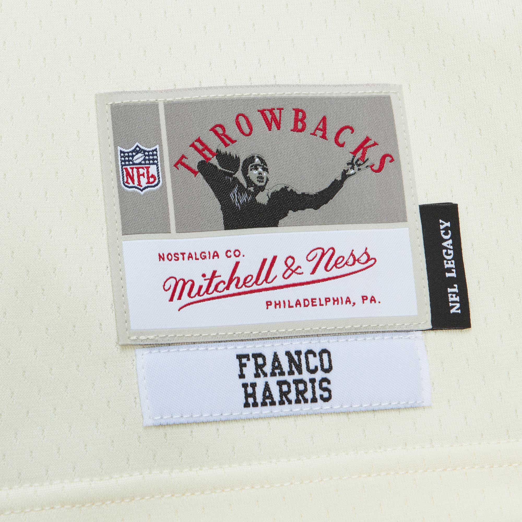 Men's Pittsburgh Steelers Franco Harris Mitchell & Ness Cream Chainstitch Legacy Jersey JS9815 Saliibo - Image 5