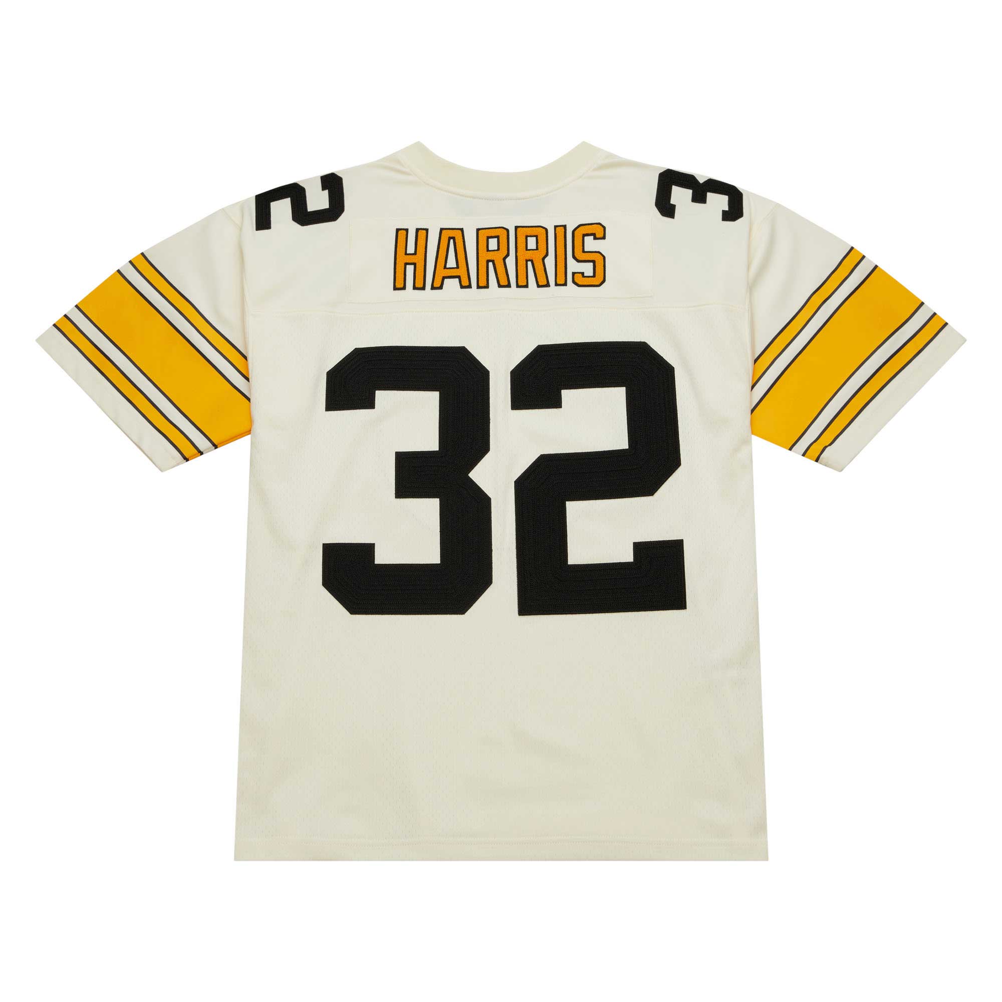 Men's Pittsburgh Steelers Franco Harris Mitchell & Ness Cream Chainstitch Legacy Jersey JS9815 Saliibo - Image 3