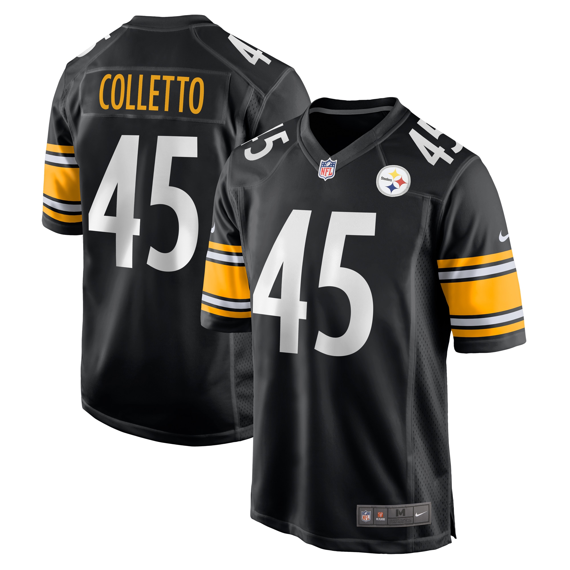 Men's Pittsburgh Steelers Jack Colletto Black Game Jersey JS7873 Saliibo