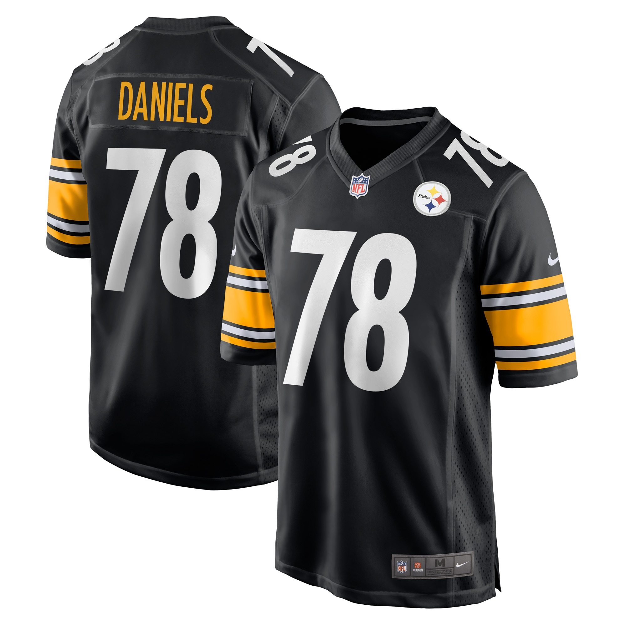Men's Pittsburgh Steelers James Daniels Black Game Player Jersey JS5052 Saliibo