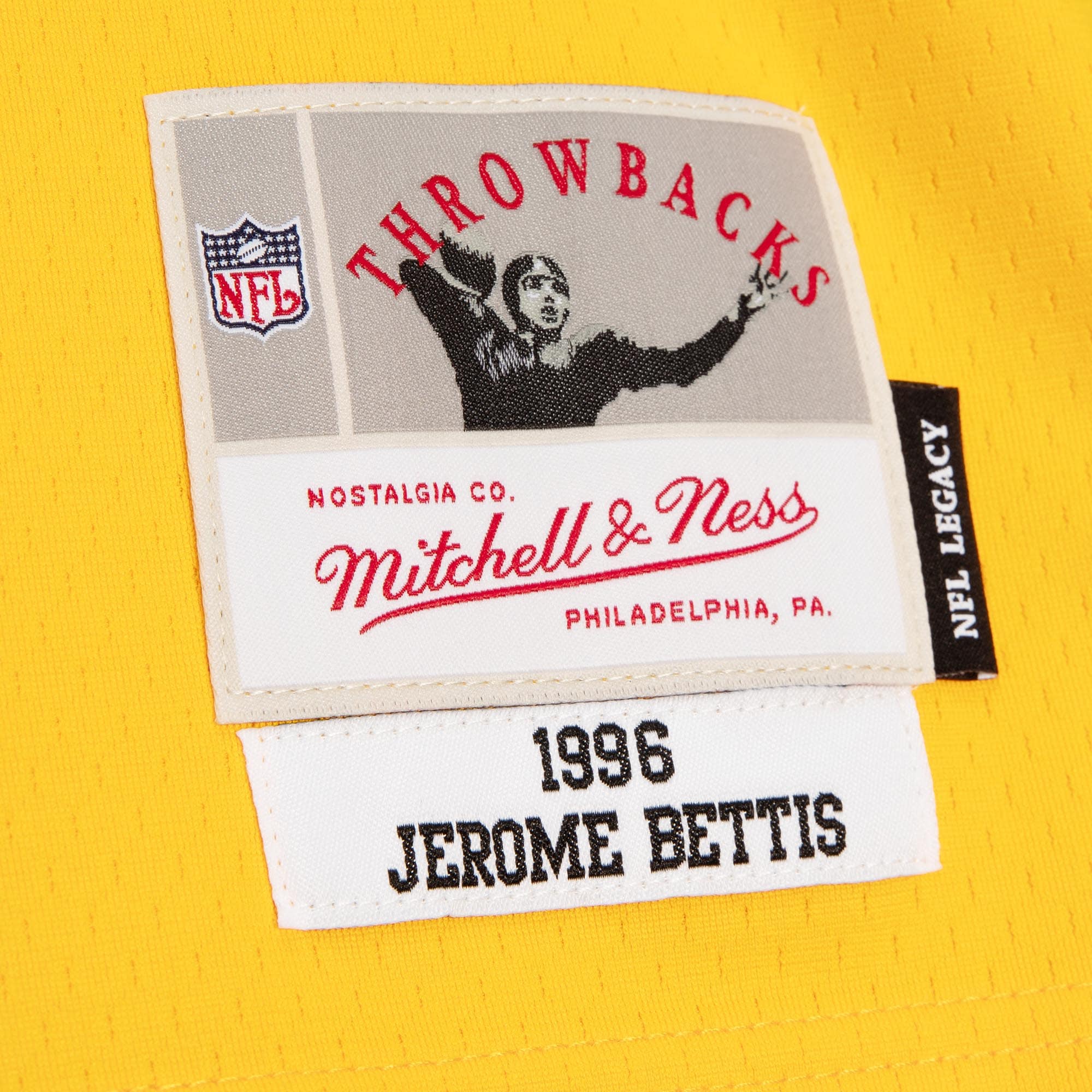 Men's Pittsburgh Steelers Jerome Bettis Mitchell & Ness Black/Gold 1996 Split Legacy Jersey JS8881 Saliibo - Image 4