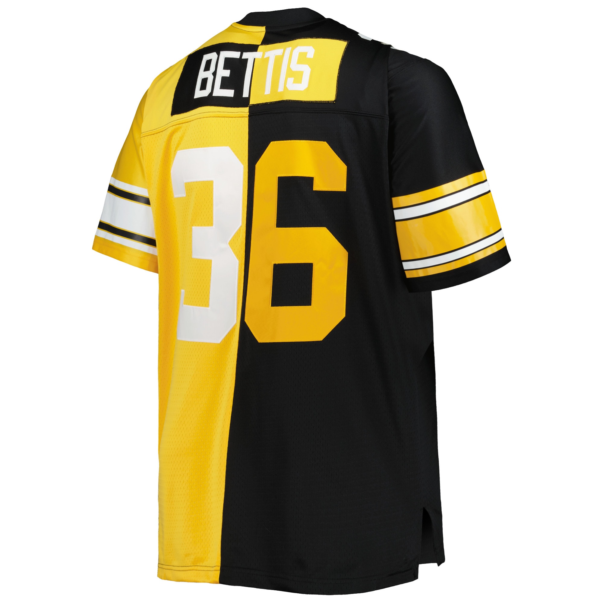 Men's Pittsburgh Steelers Jerome Bettis Mitchell & Ness Black/Gold Big & Tall Split Legacy Retired Player Jersey JS5903 Saliibo - Image 3