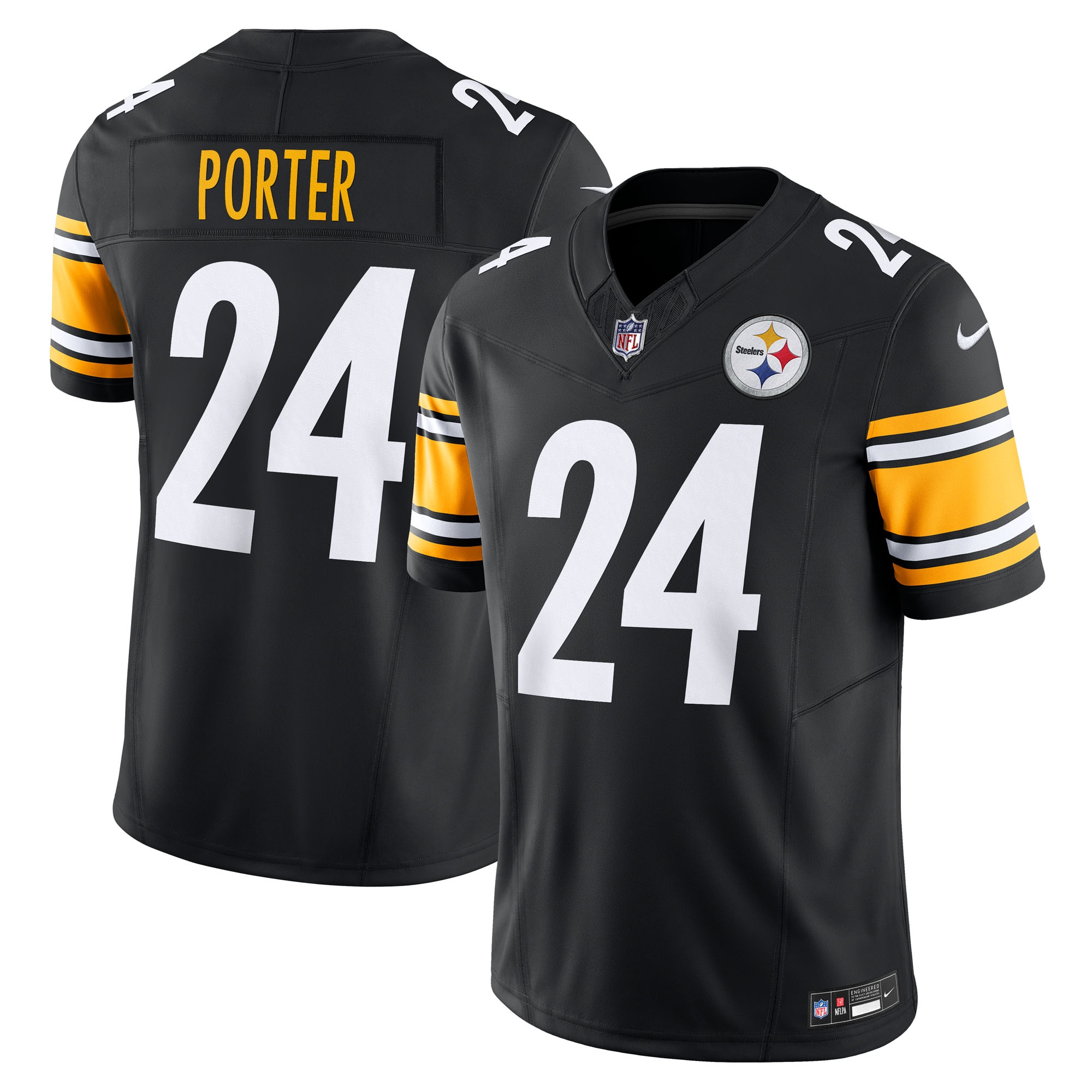 Men's Pittsburgh Steelers Joey Porter Jr. Black Vapor F.U.S.E. Limited Jersey JS9929 Saliibo