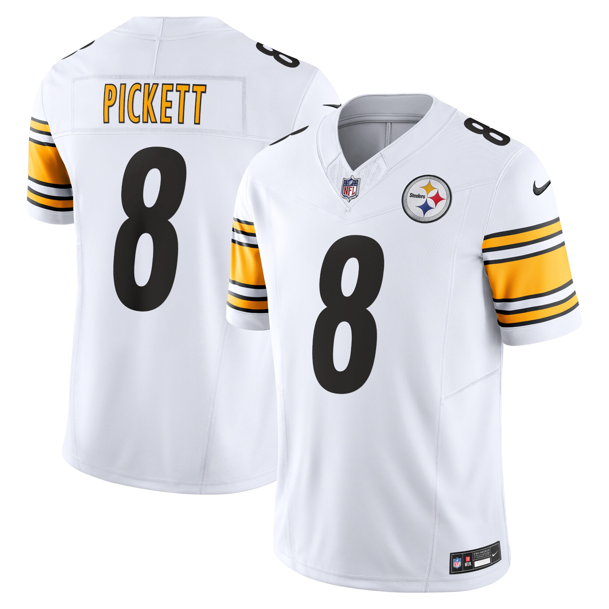 Men's Pittsburgh Steelers Kenny Pickett White Vapor F.U.S.E. Limited Jersey JS1296 Saliibo